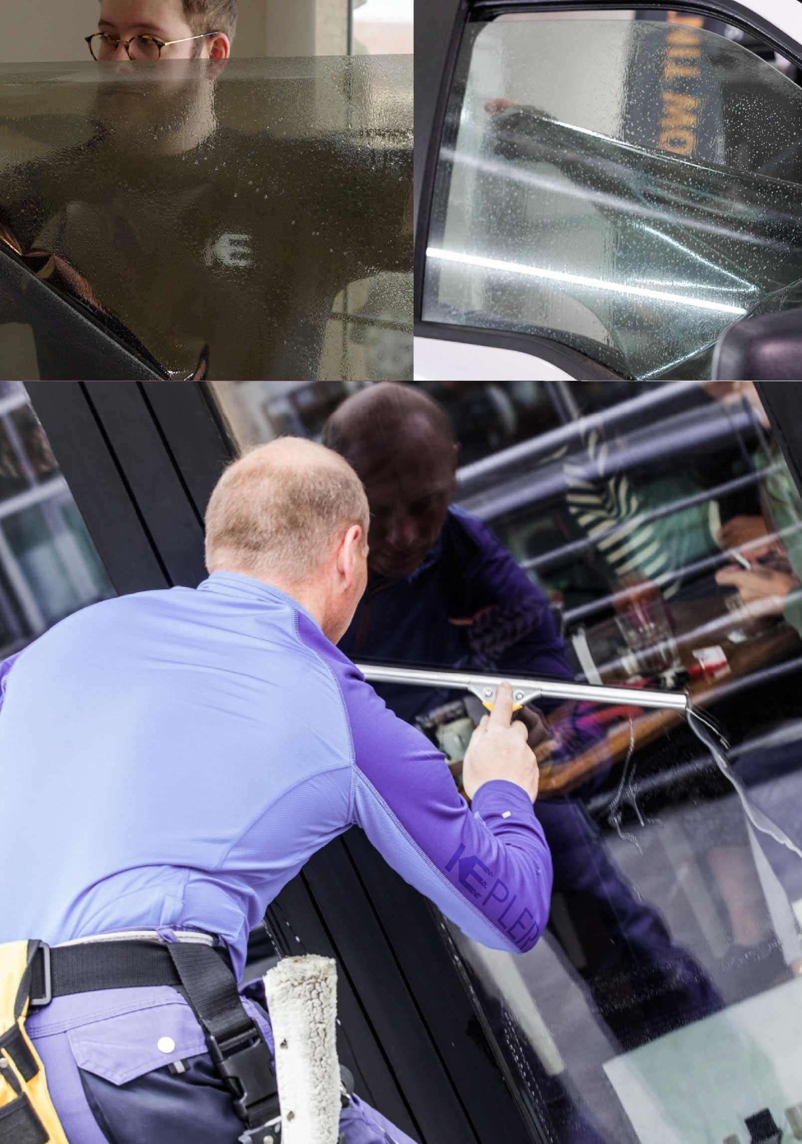 Kepler Skilled Applying Anti-Graffiti Window Film to a Cedar Rapids Shop Front