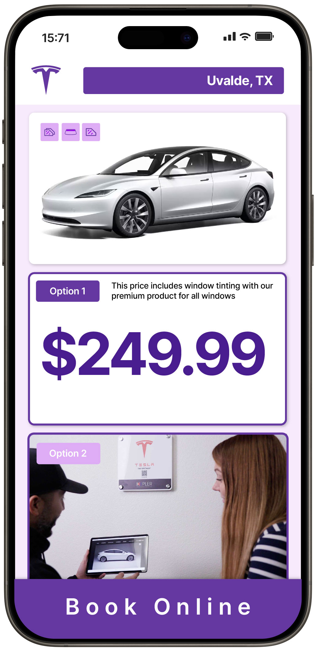 View Affordable Tesla Window Tinting Costs in Uvalde, Texas