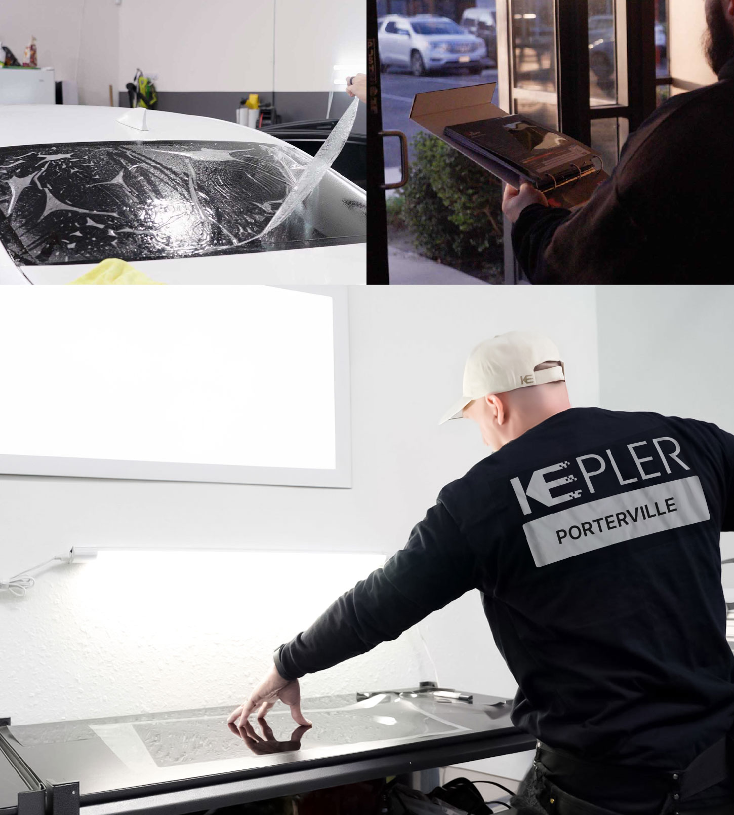 Window Tinting Specialist Cutting Film in Porterville, California