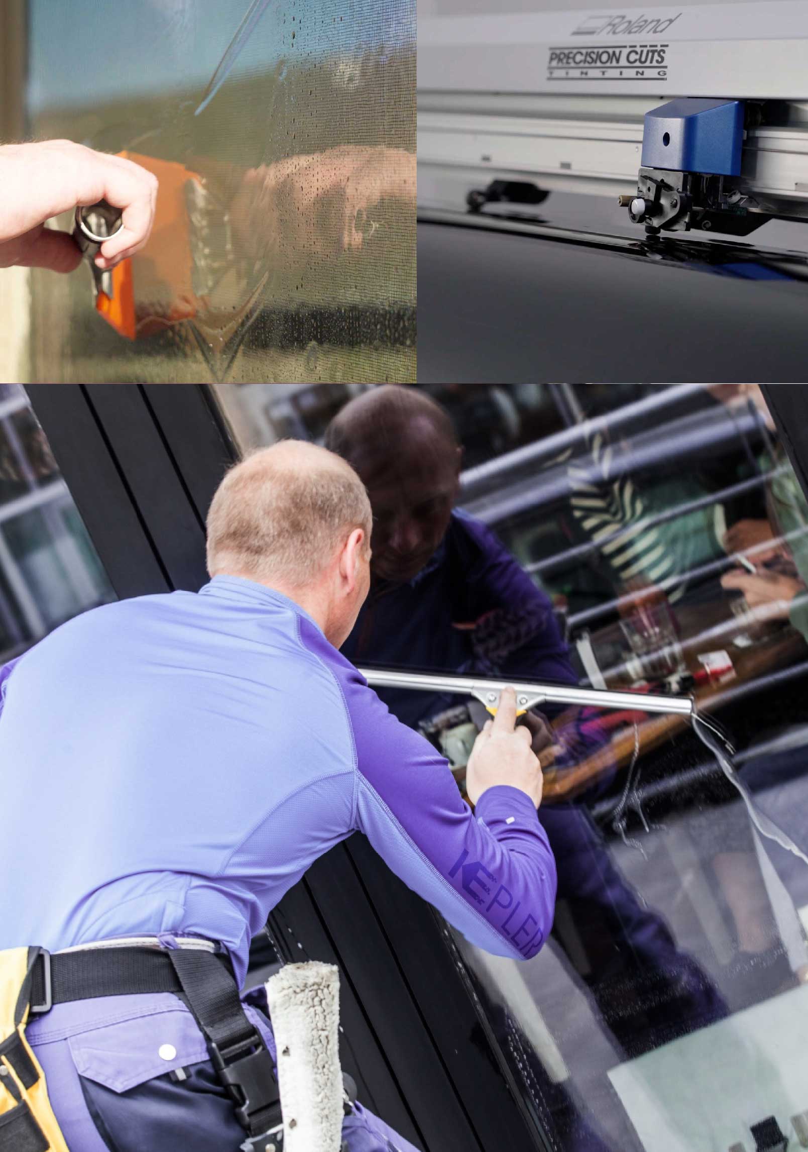 Kepler Professional Applying Anti-Graffiti Window Film to a Gracewood Shop Front