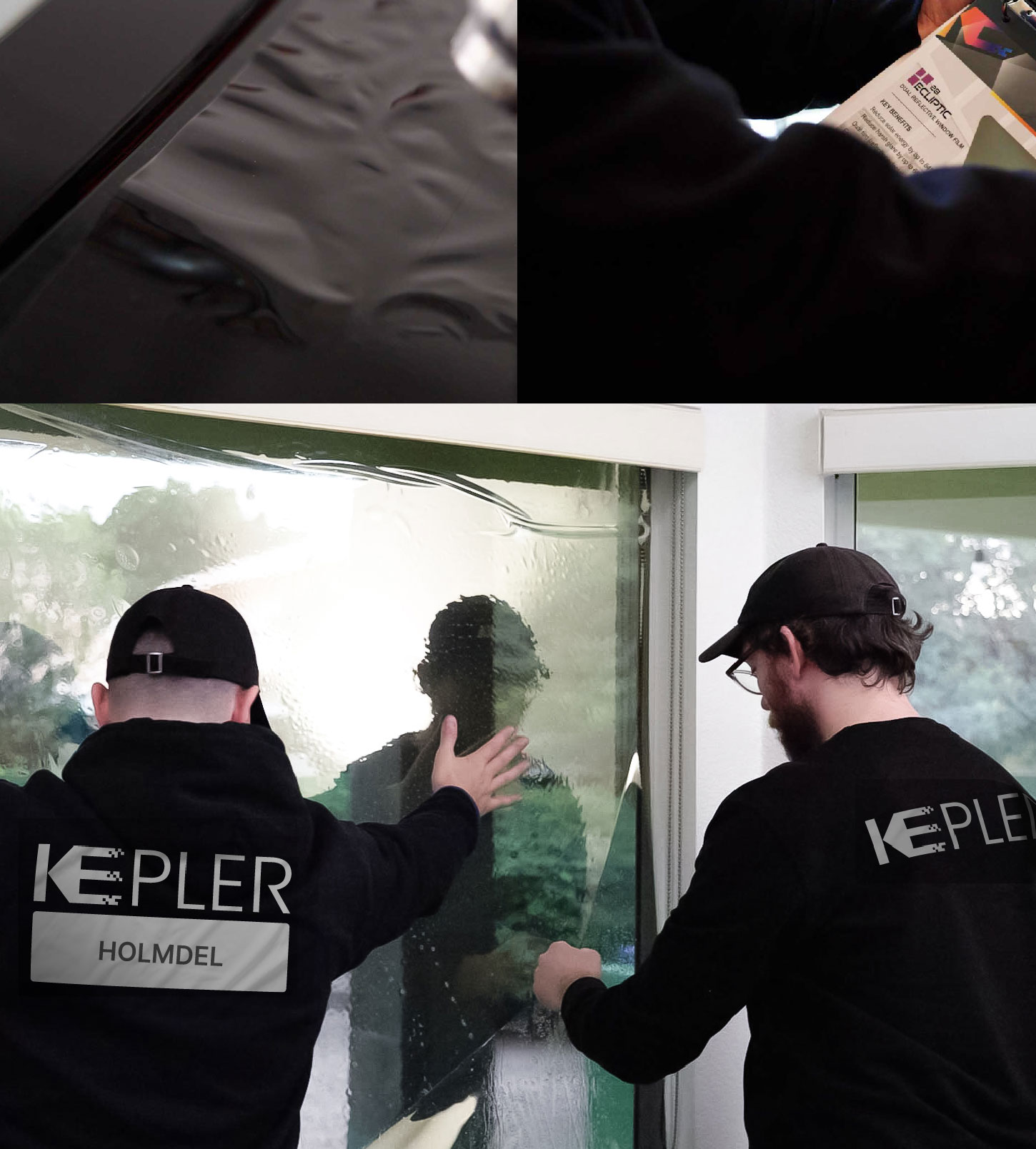 Kepler Technician Fitting High-tech Window Tint to Home in Holmdel