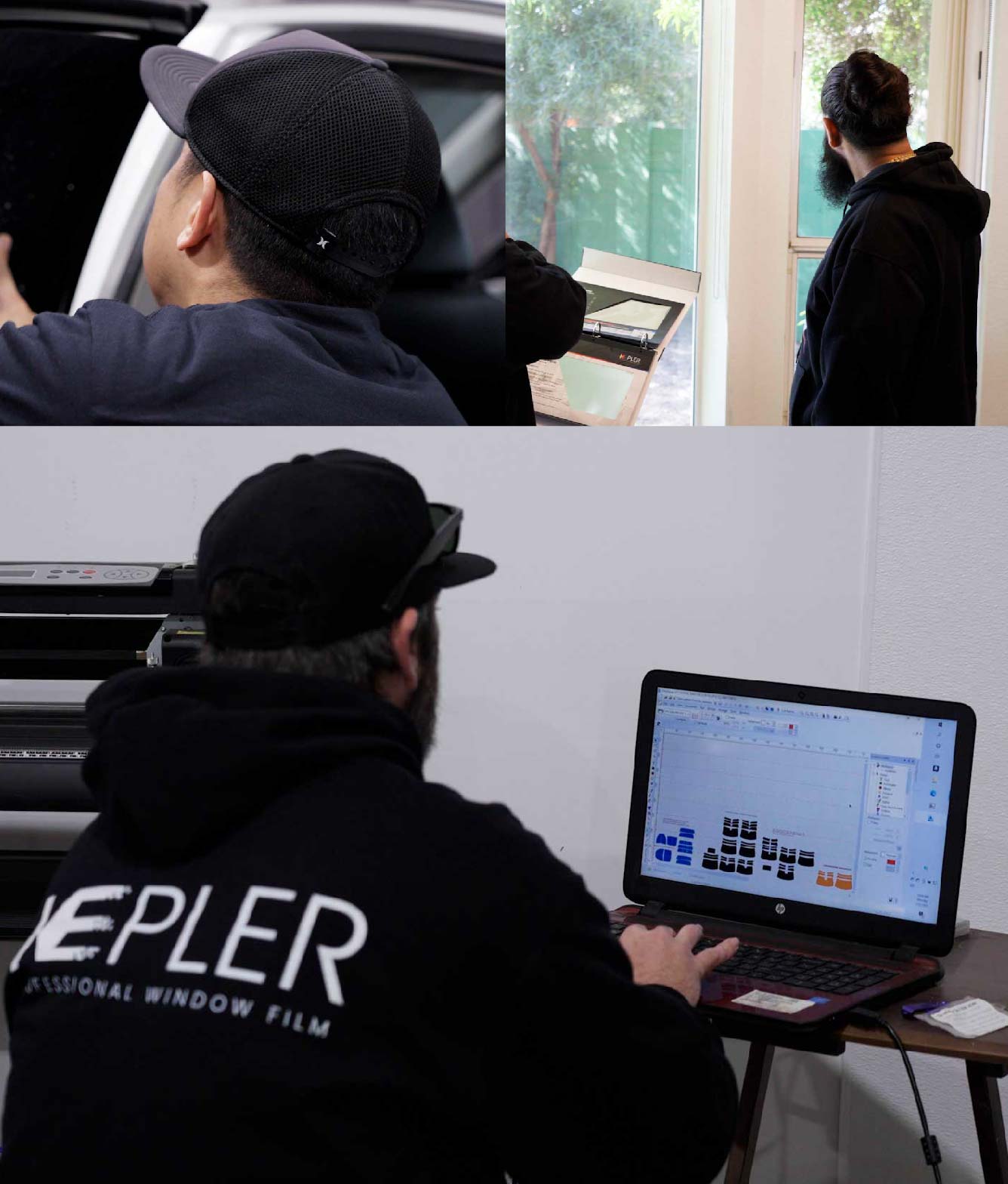 Ceramic Window Tinting Expert Cutting Film in Keller, Texas