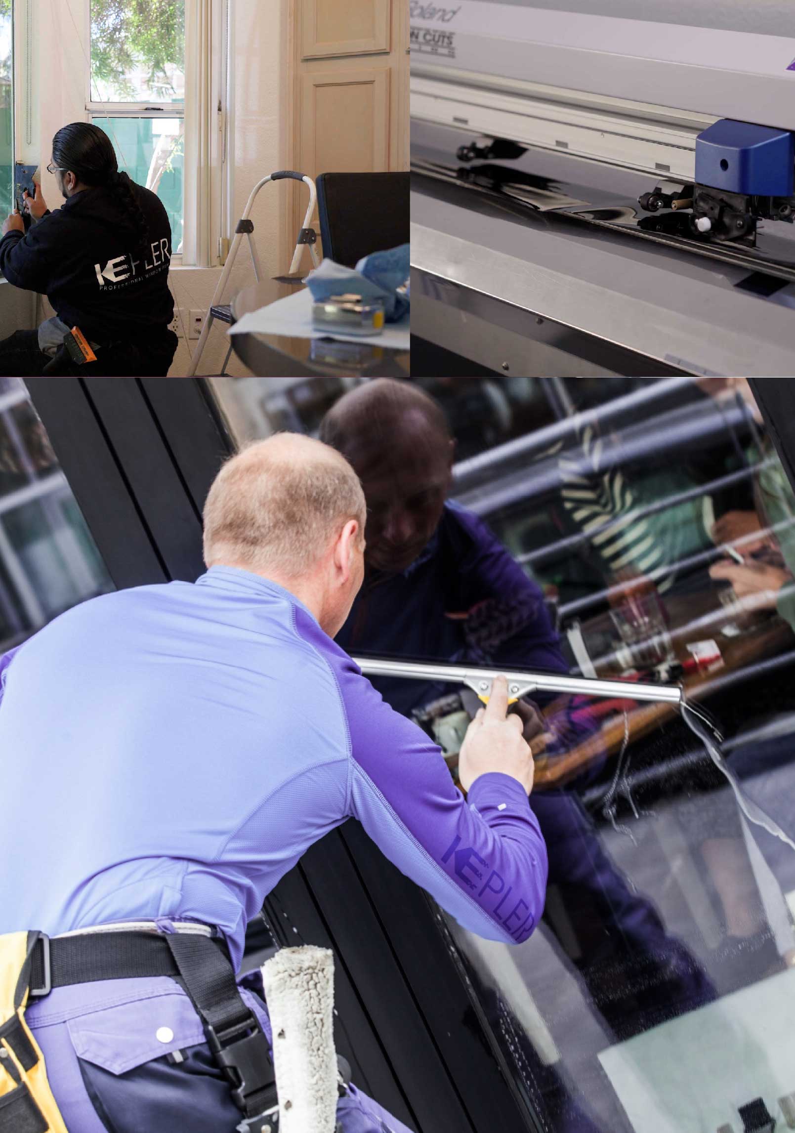 Kepler Skilled Applying Anti-Graffiti Window Film to a Woodland Hills Shop Front