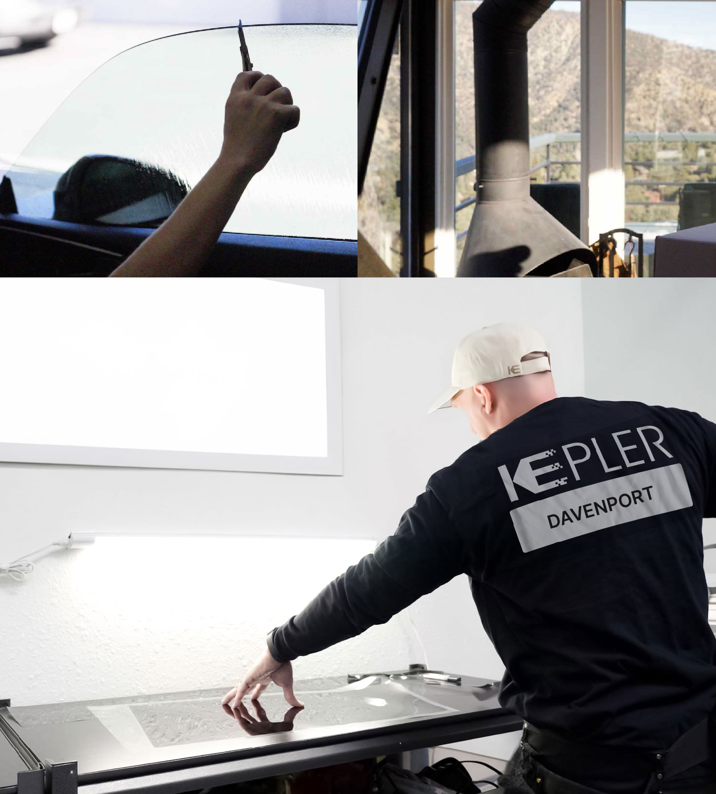Window Tinting Specialist Cutting Film in Davenport, Iowa