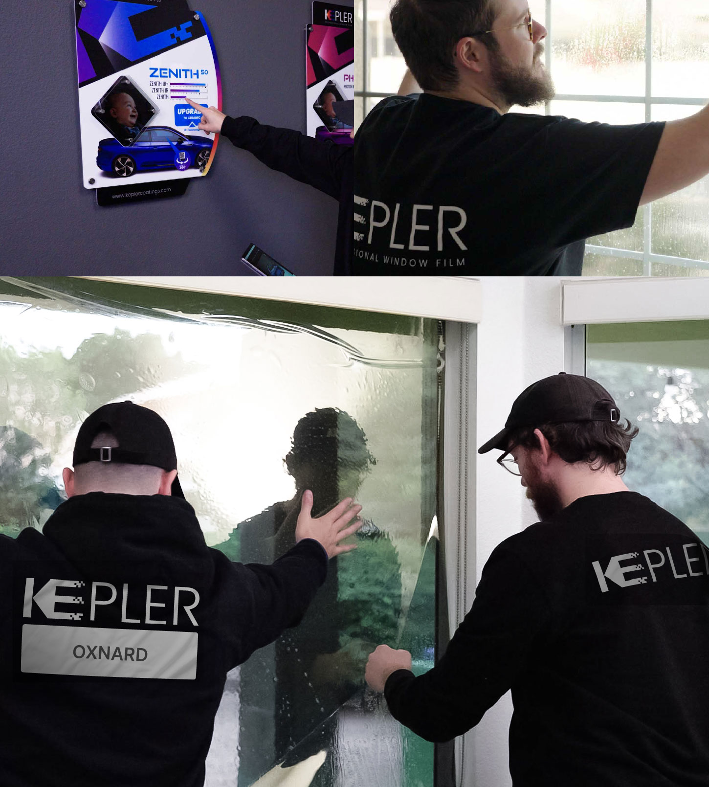 Kepler Technician Fitting Ceramic Window Tint to Home in Oxnard