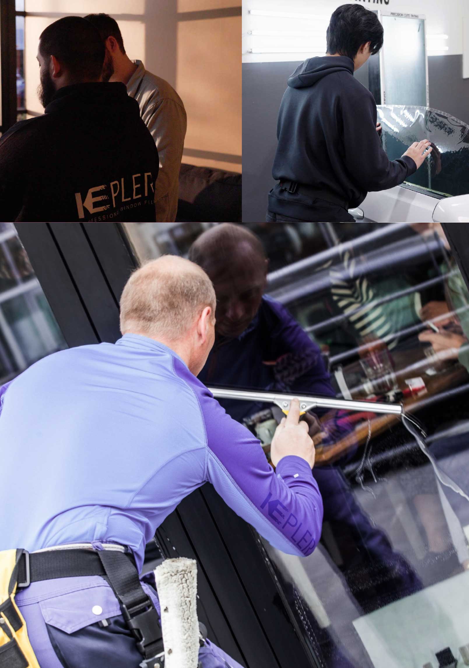 Kepler Professional Applying Anti-Graffiti Window Film to a Wilsonville Shop Front