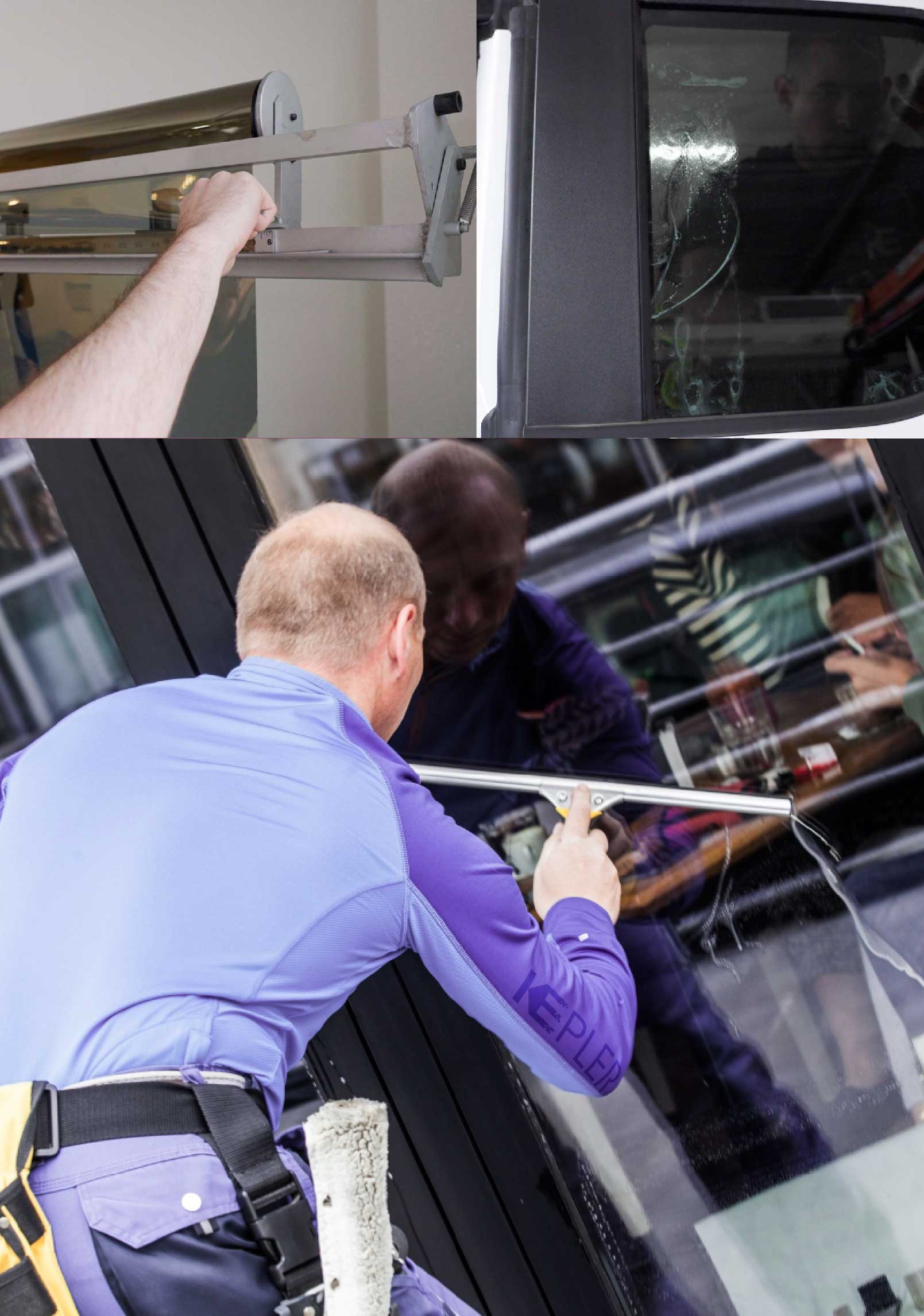 Kepler Expert Applying Anti-Graffiti Window Film to a Americus Shop Front