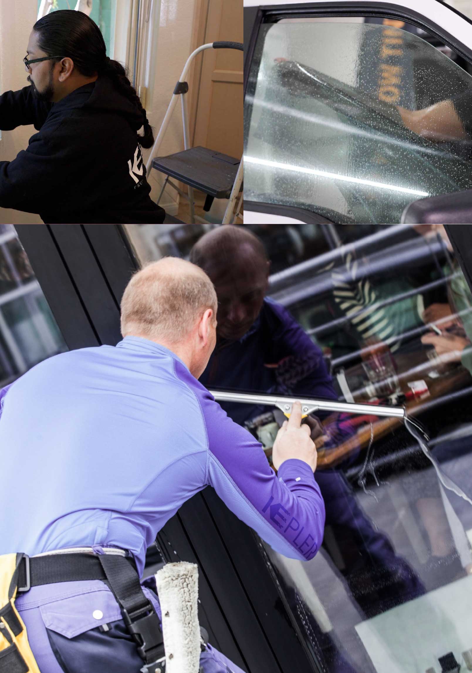 Kepler Expert Applying Anti-Graffiti Window Film to a Sand Springs Shop Front