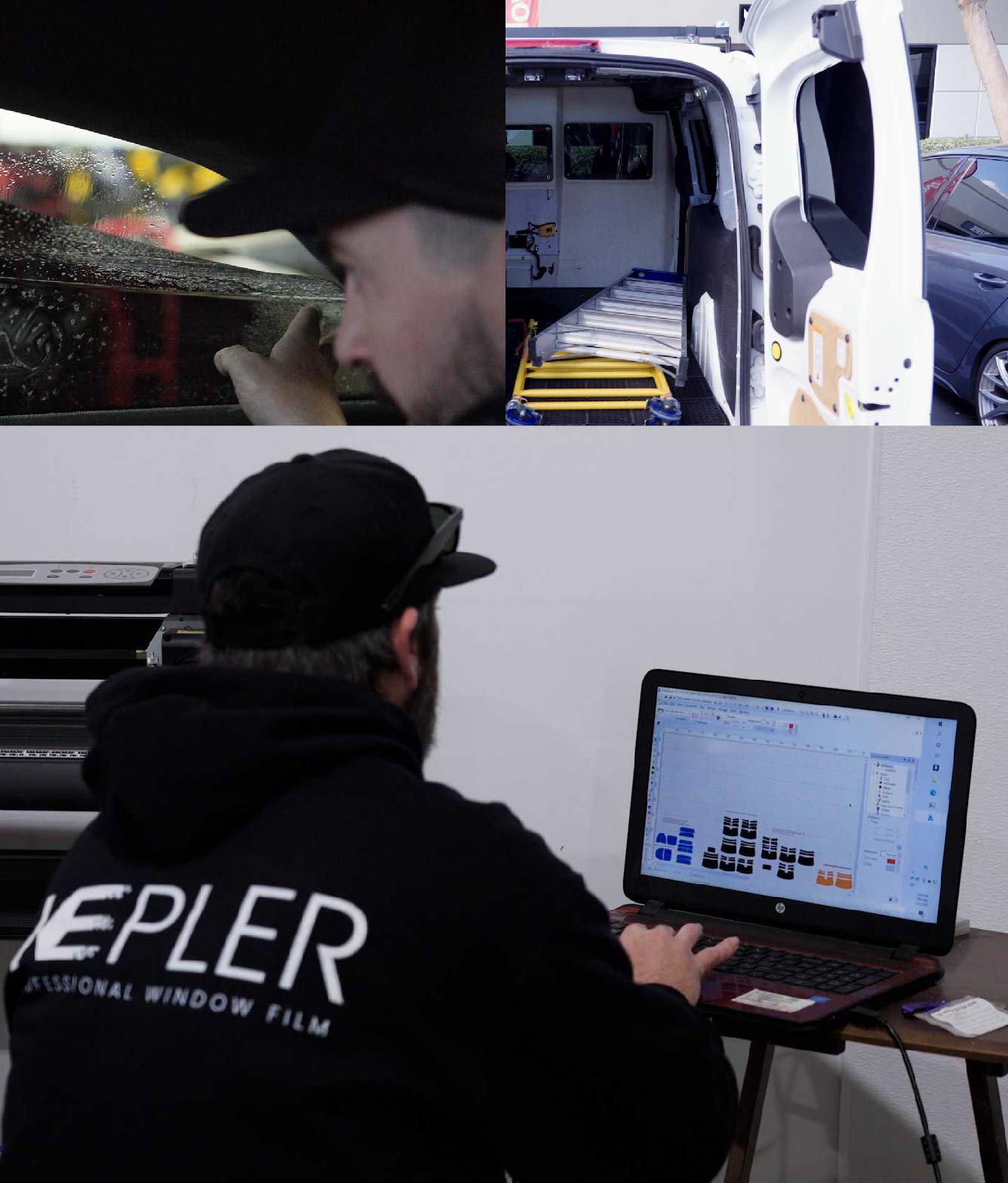 Ceramic Window Tinting Expert Cutting Film in Lynbrook, New York