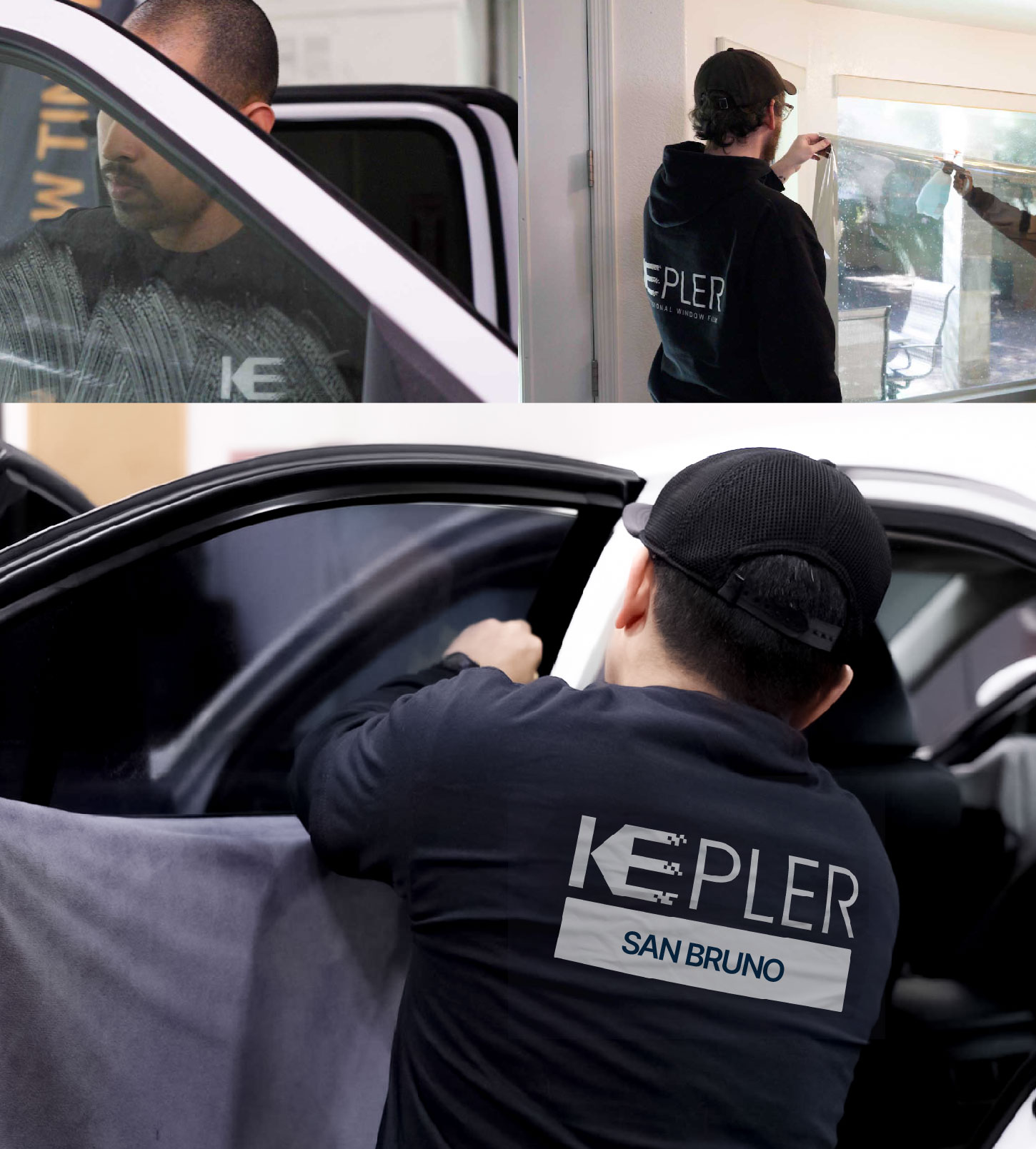 Automotive Window Tinting Expert Applying Film in San Bruno, California