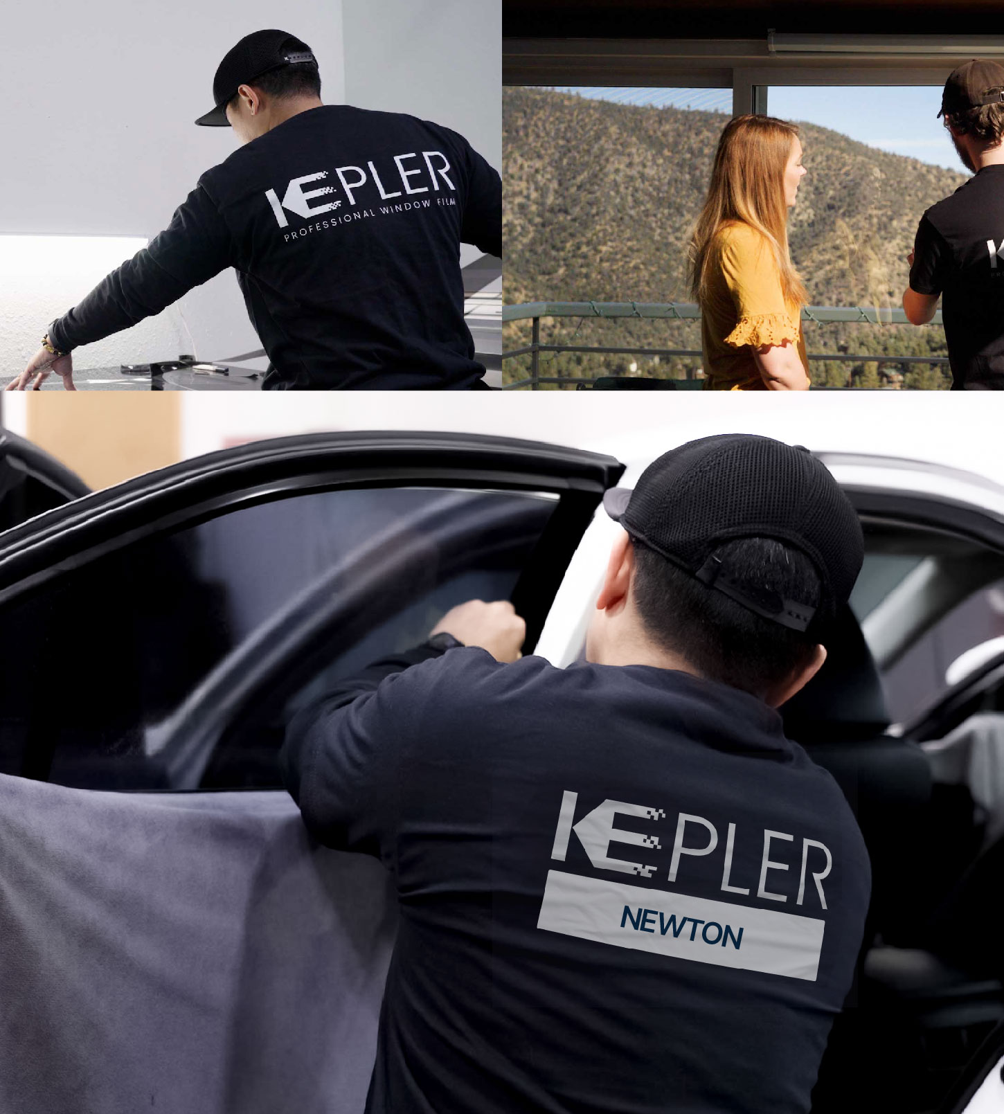 Automotive Window Tinting Expert Applying Film in Newton, Kansas