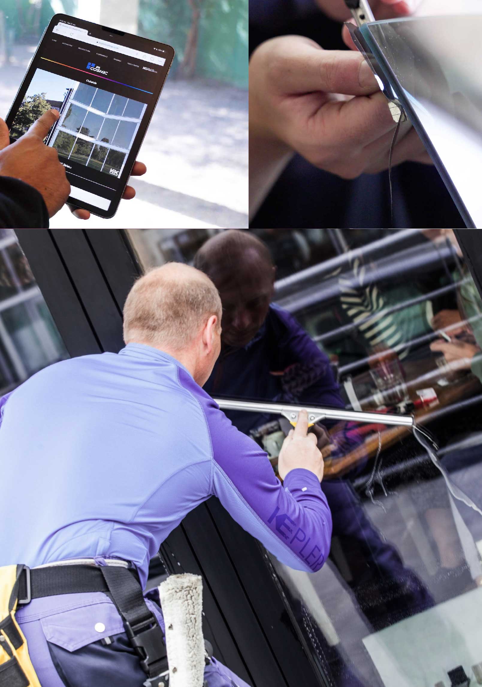 Kepler Expert Applying Anti-Graffiti Window Film to a Westbrook Shop Front