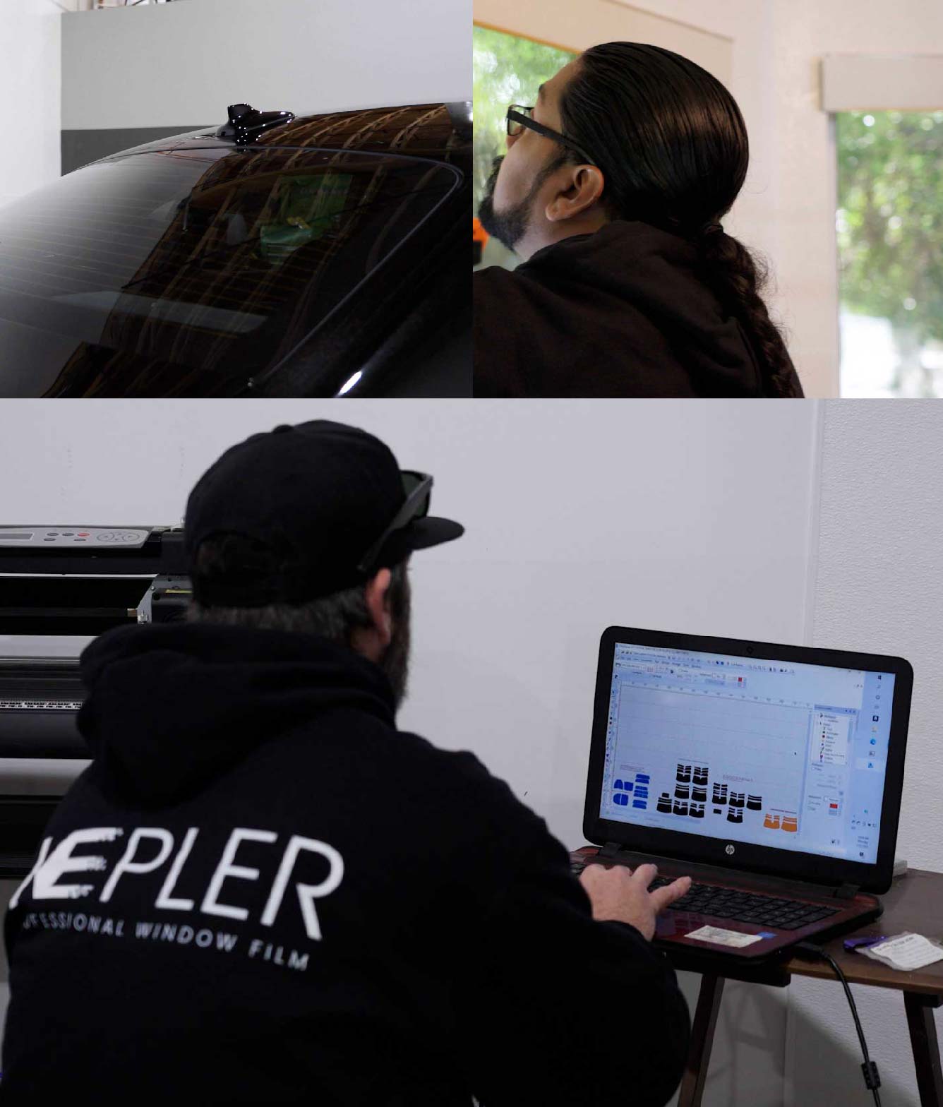 Ceramic Window Tinting Expert Cutting Film in South Ozone Park, New York