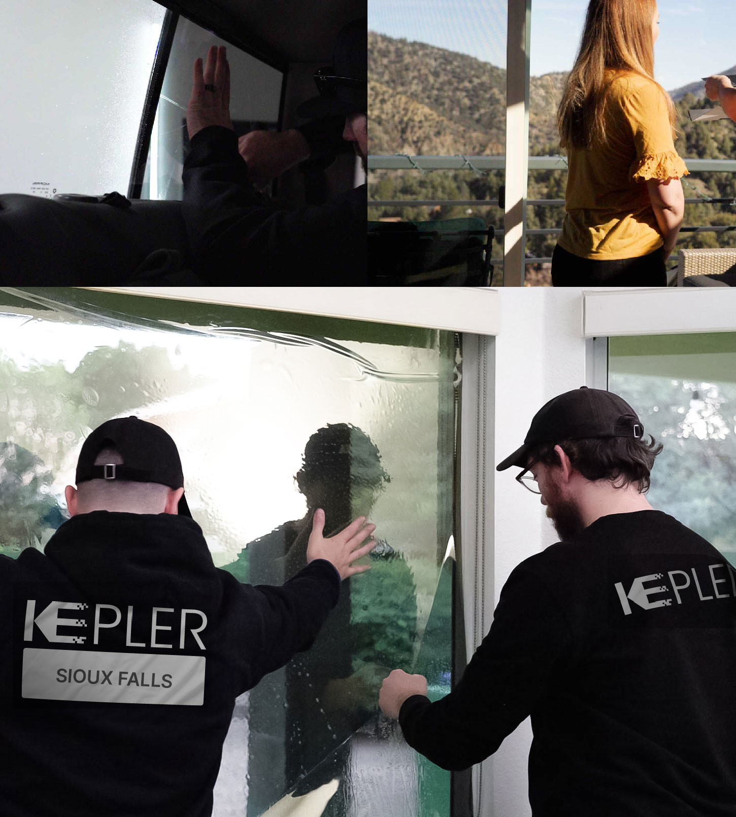 Kepler Technician Installing High-tech Window Tint to Home in Sioux Falls