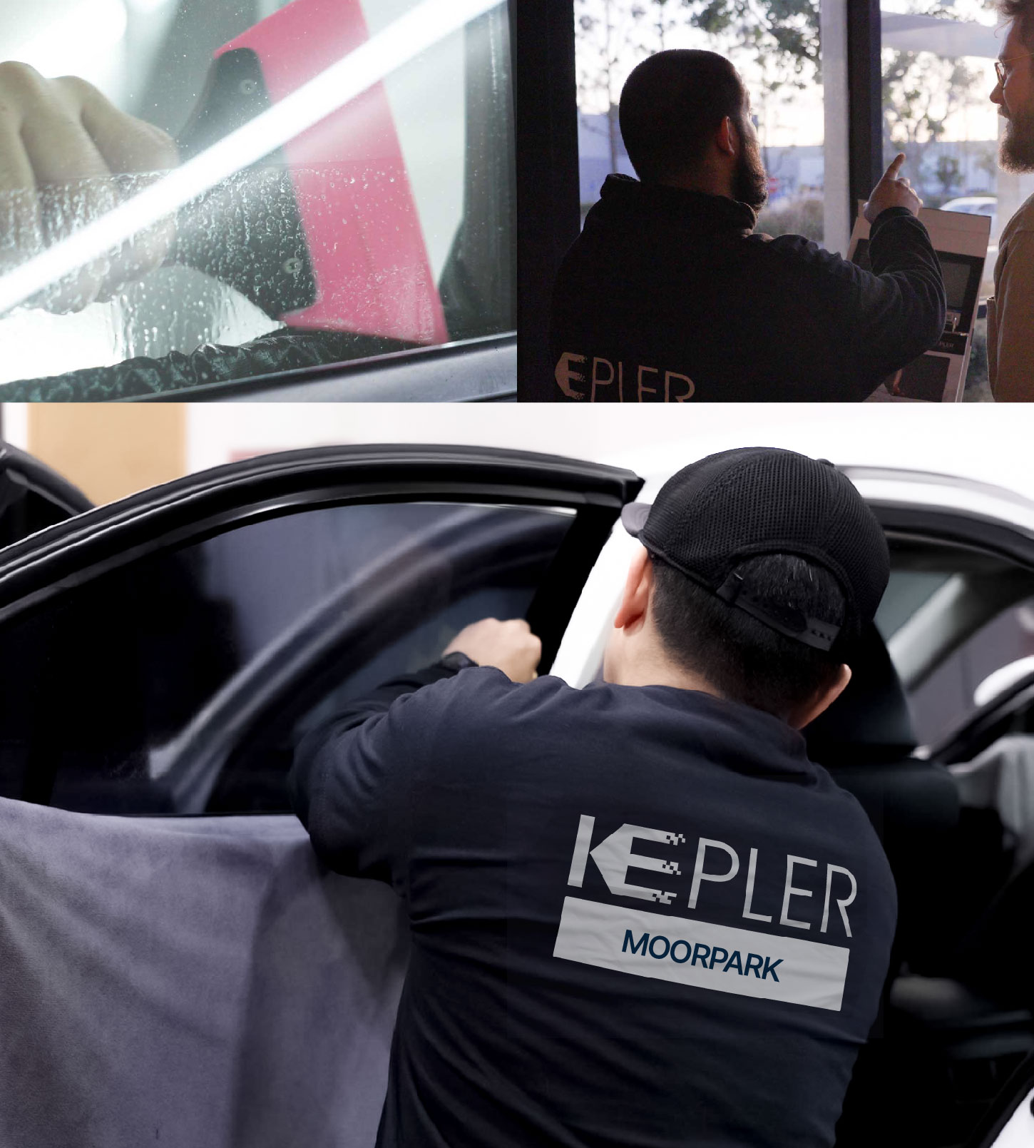Automotive Window Tinting Expert Applying Film in Moorpark, California