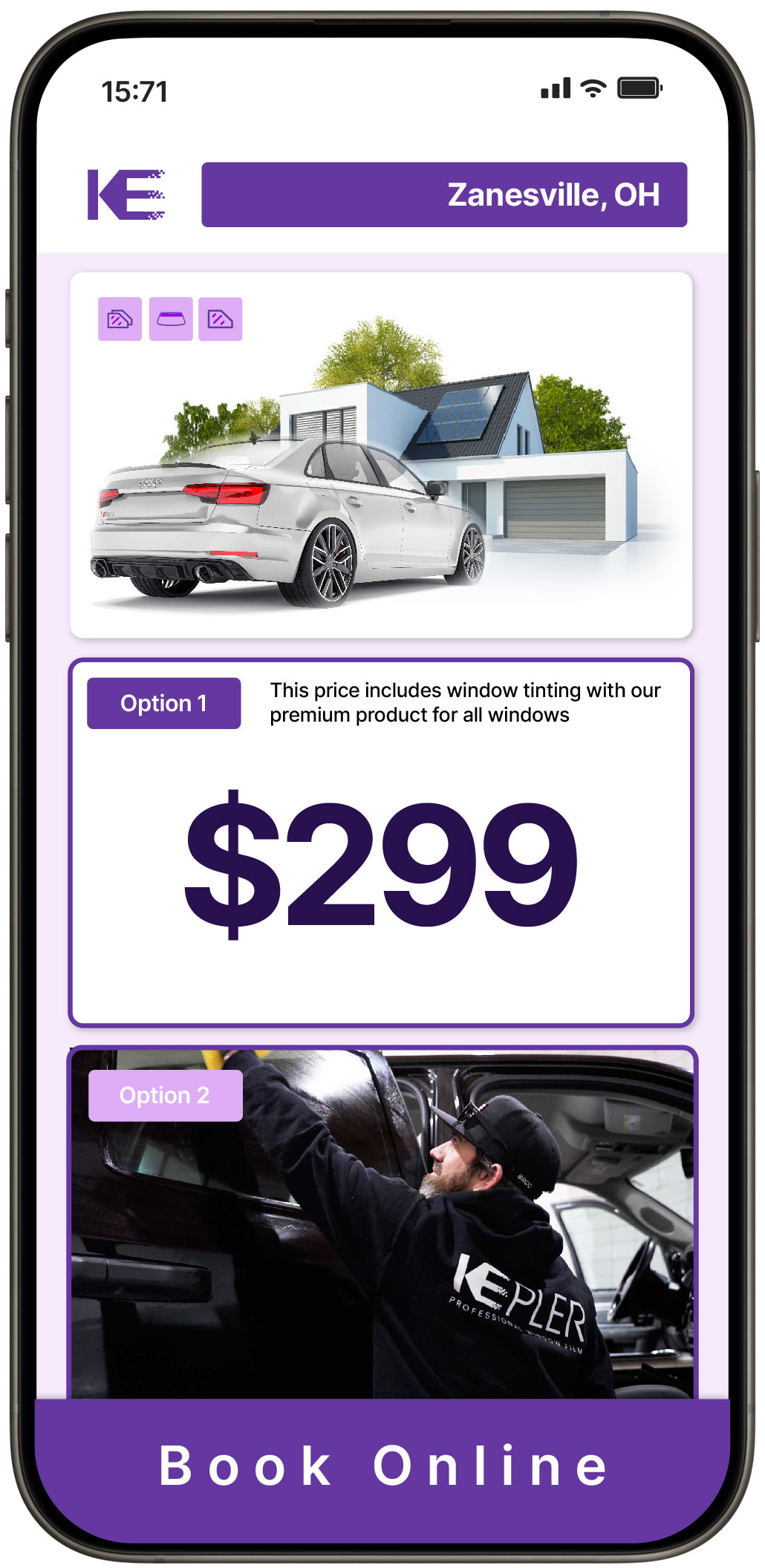 View Affordable Tesla Window Tinting Prices in Oxford, Ohio