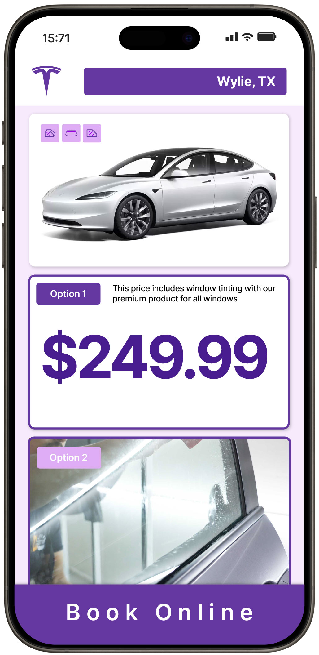 View Reasonable Tesla Window Tinting Prices in Wylie, Texas