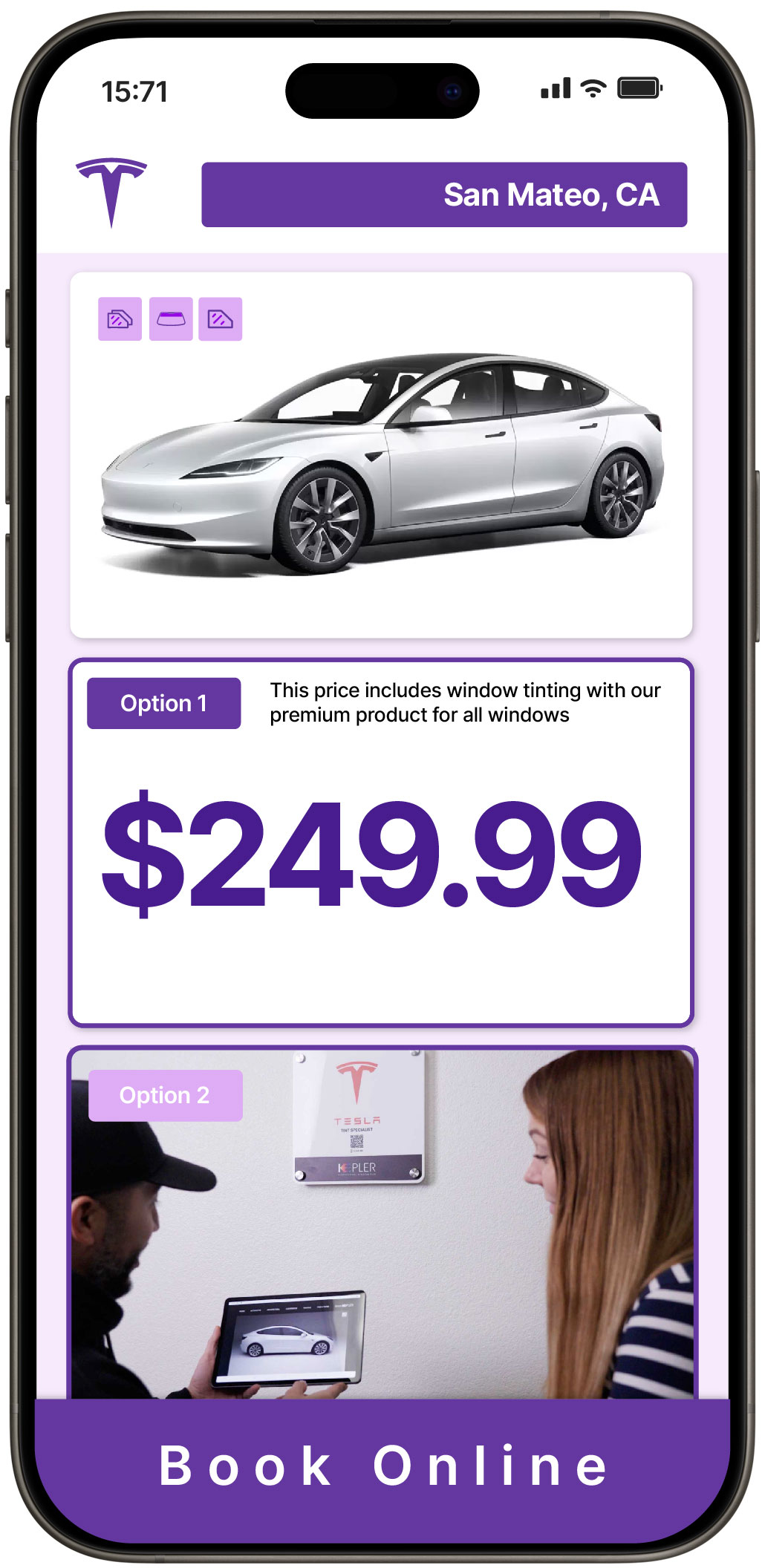View Reasonable Tesla Window Tinting Rates in San Mateo, California