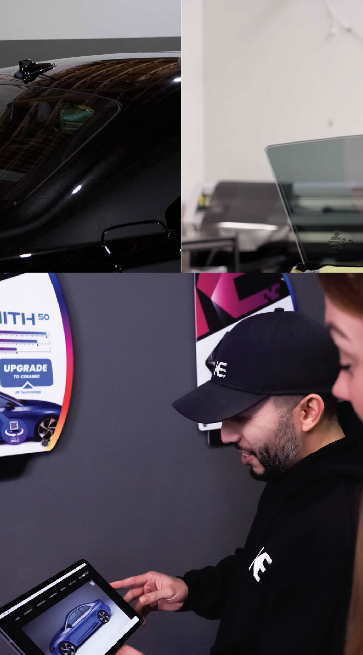 Kepler Dealer Showing Car Window Film Options to Customer in Van Nuys, California