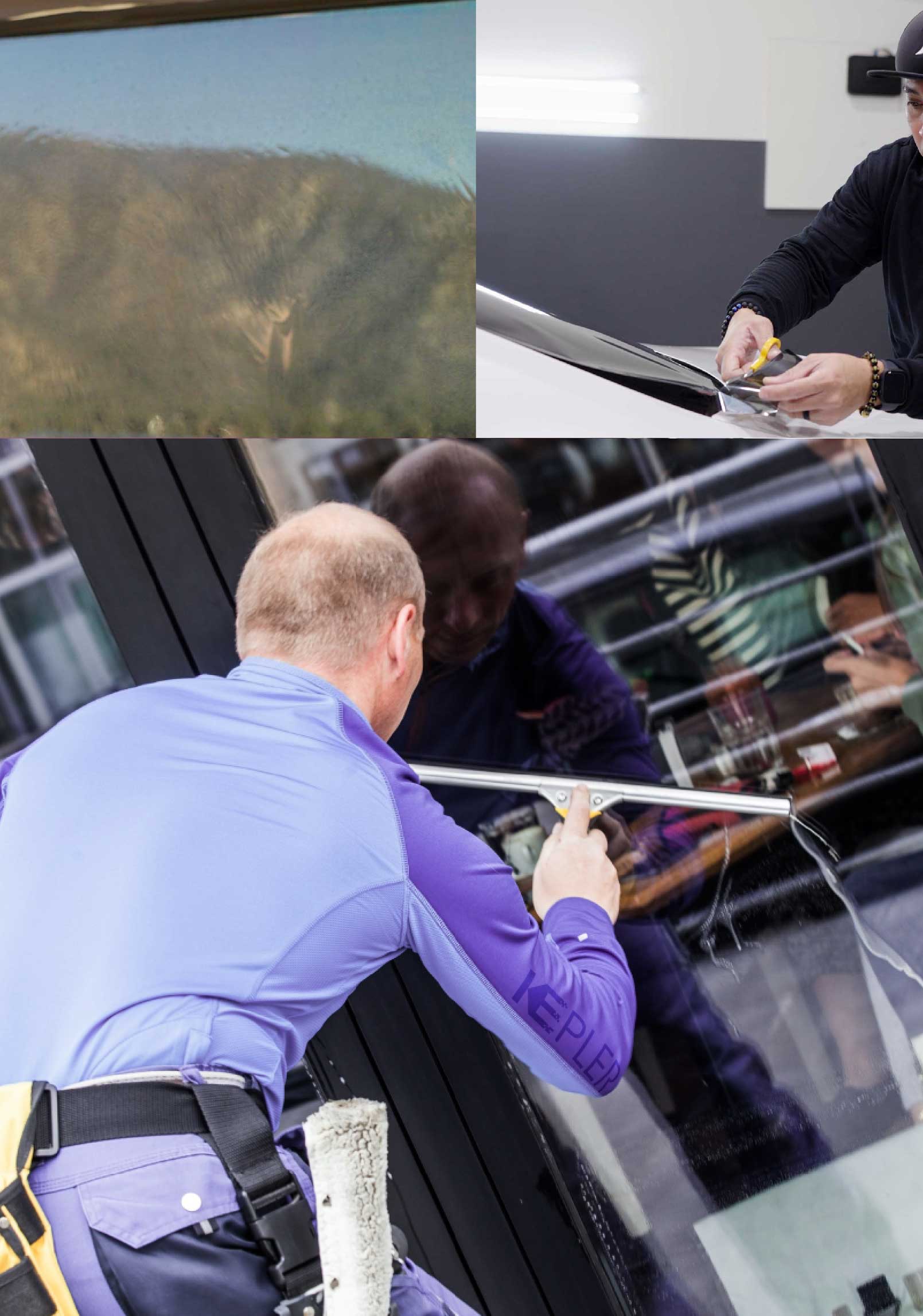 Kepler Professional Applying Anti-Graffiti Window Film to a Downey Shop Front