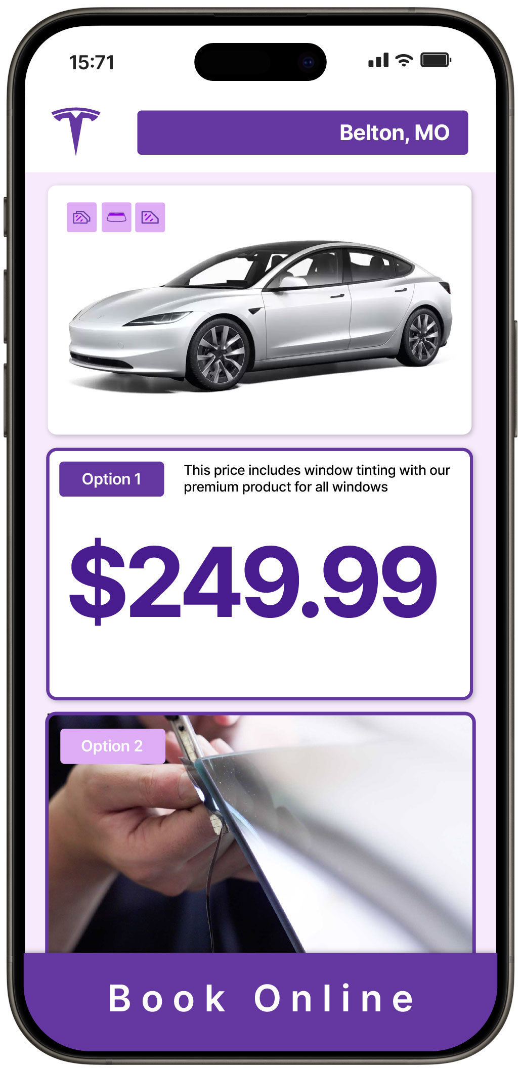 View Reasonable Tesla Window Tinting Rates in Belton, Missouri