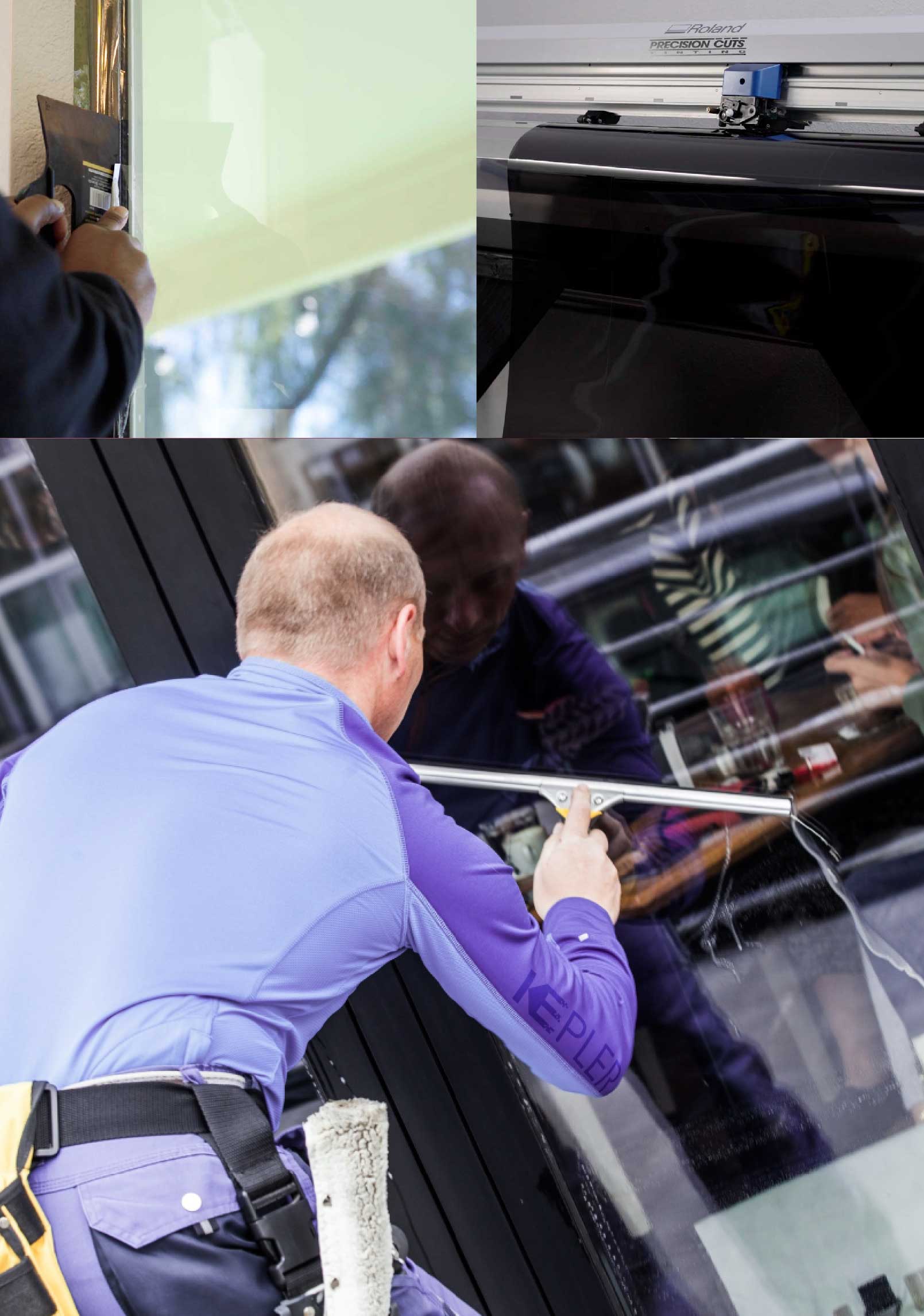 Kepler Skilled Applying Anti-Graffiti Window Film to a La Mesa Shop Front