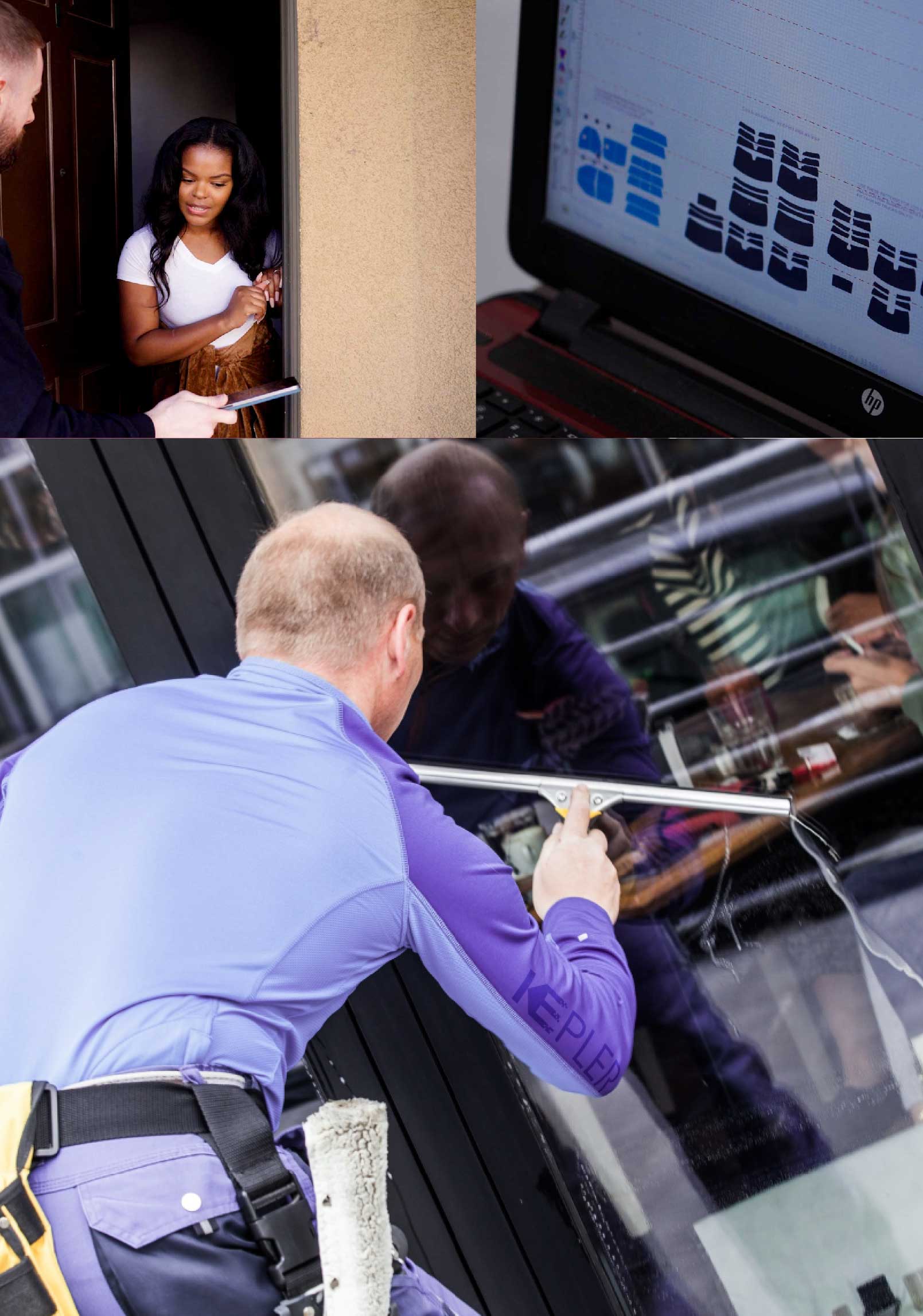 Kepler Skilled Applying Anti-Graffiti Window Film to a Lexington Shop Front