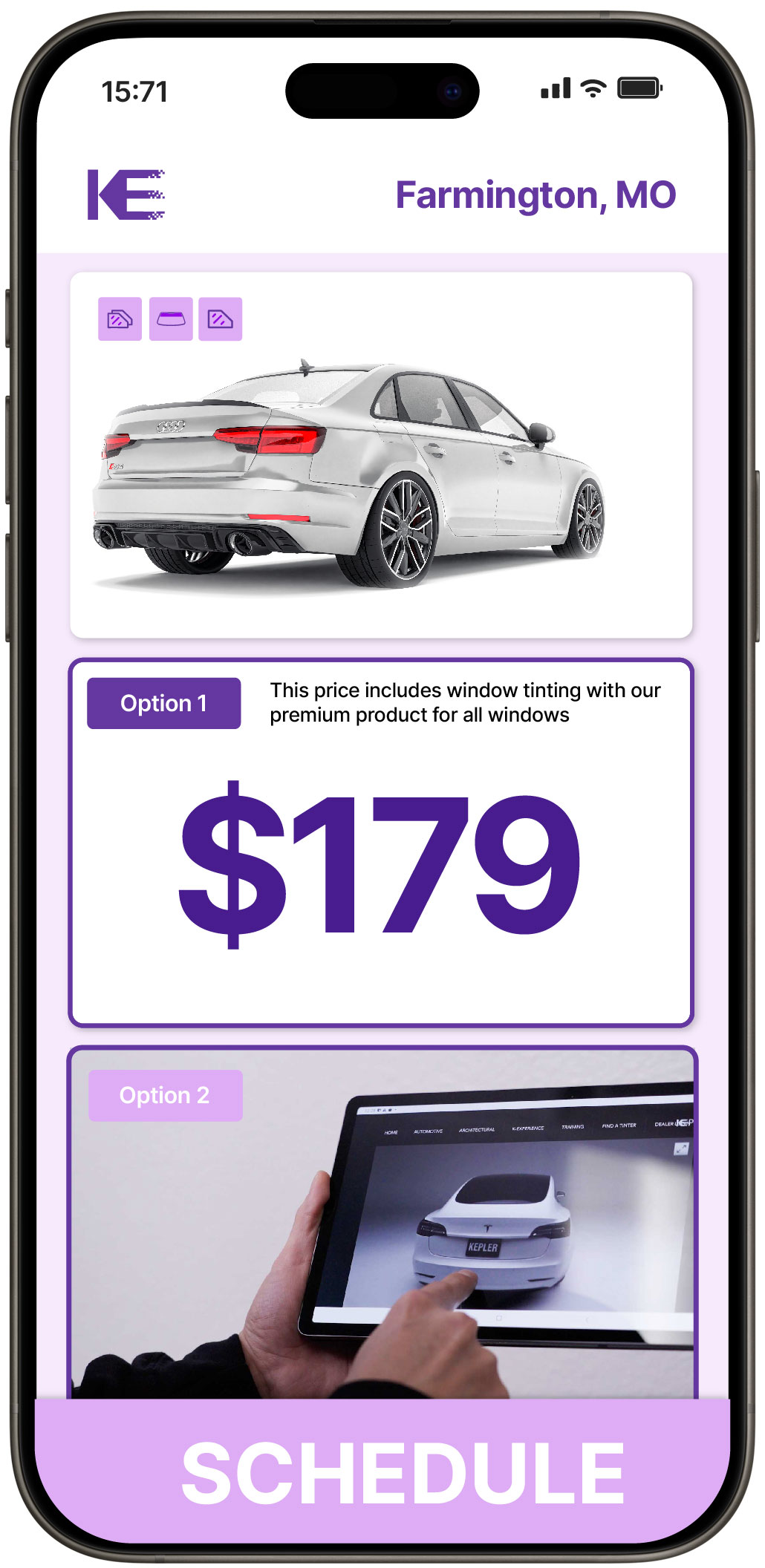 View Competitive Car Window Tinting Prices in Farmington, Missouri