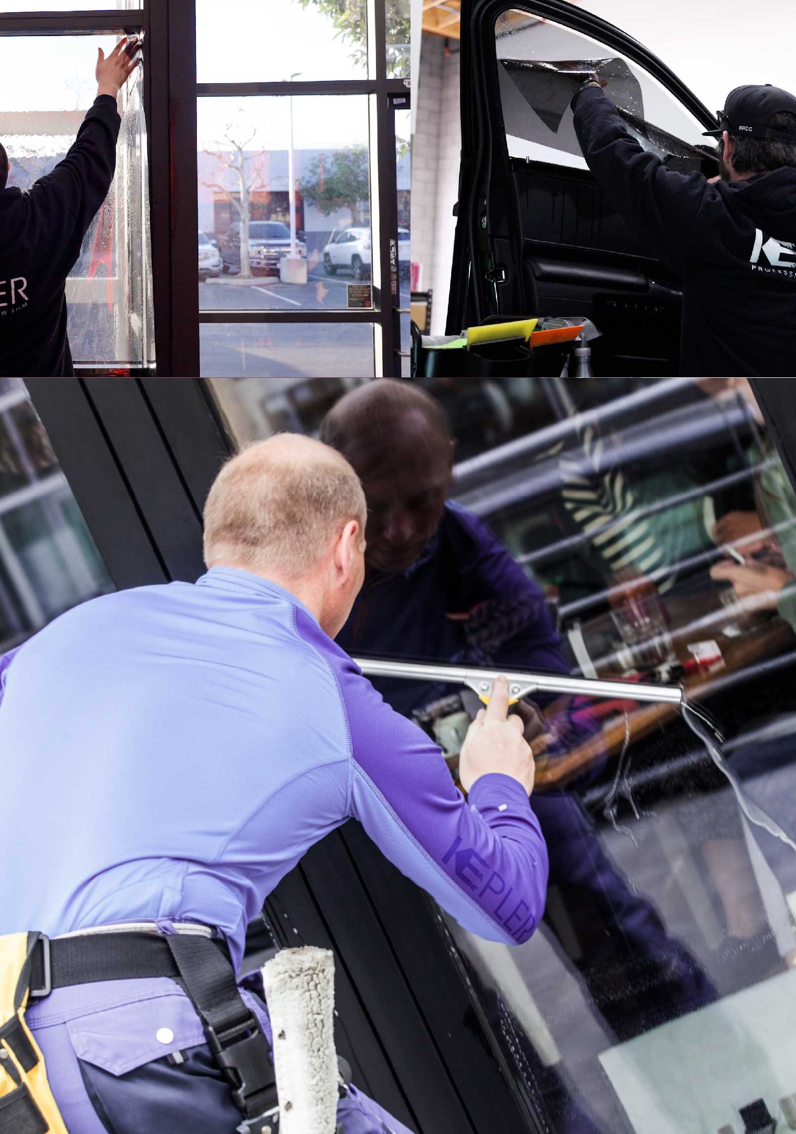 Kepler Expert Applying Anti-Graffiti Window Film to a Winter Garden Shop Front