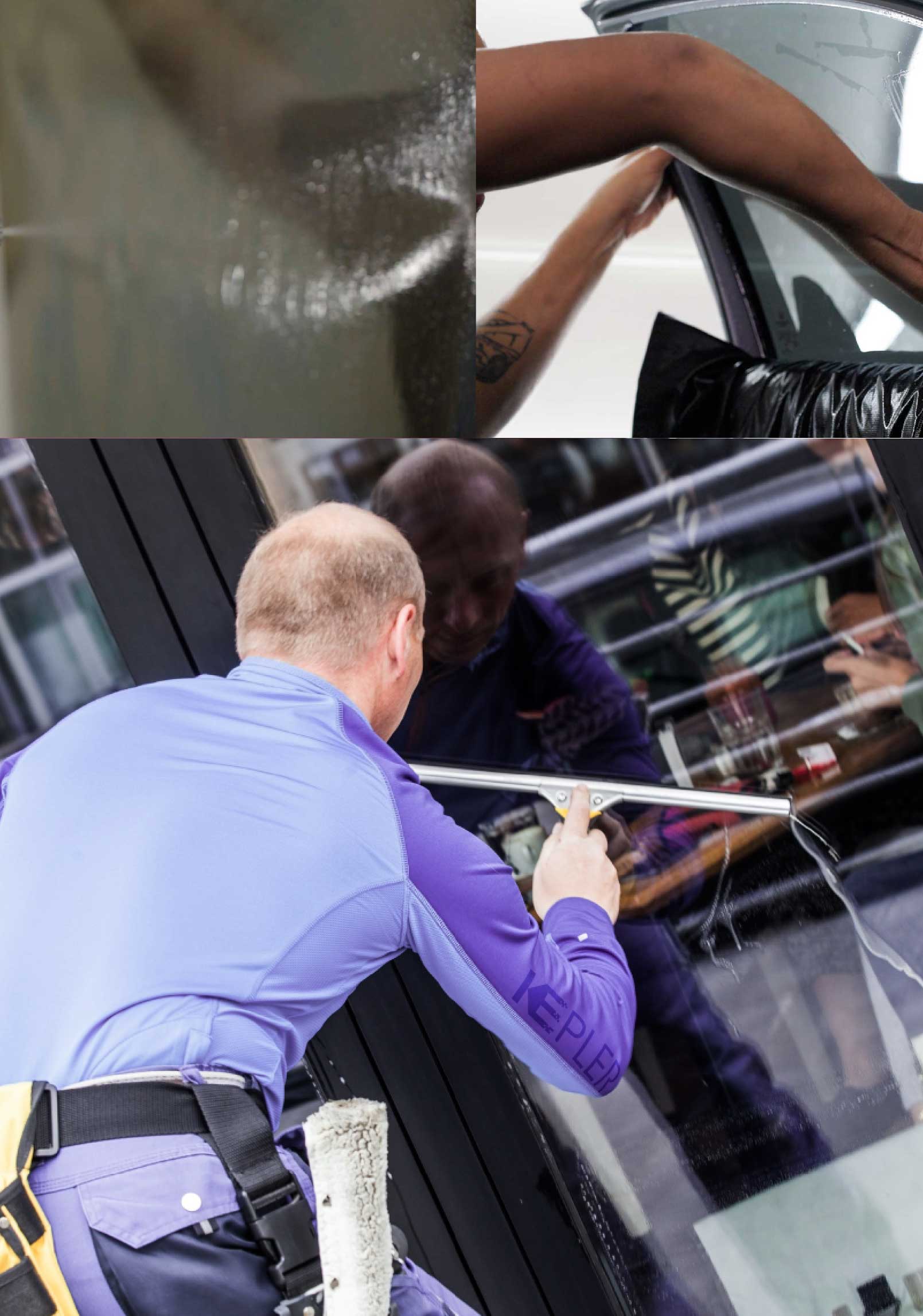 Kepler Professional Applying Anti-Graffiti Window Film to a Morgantown Shop Front