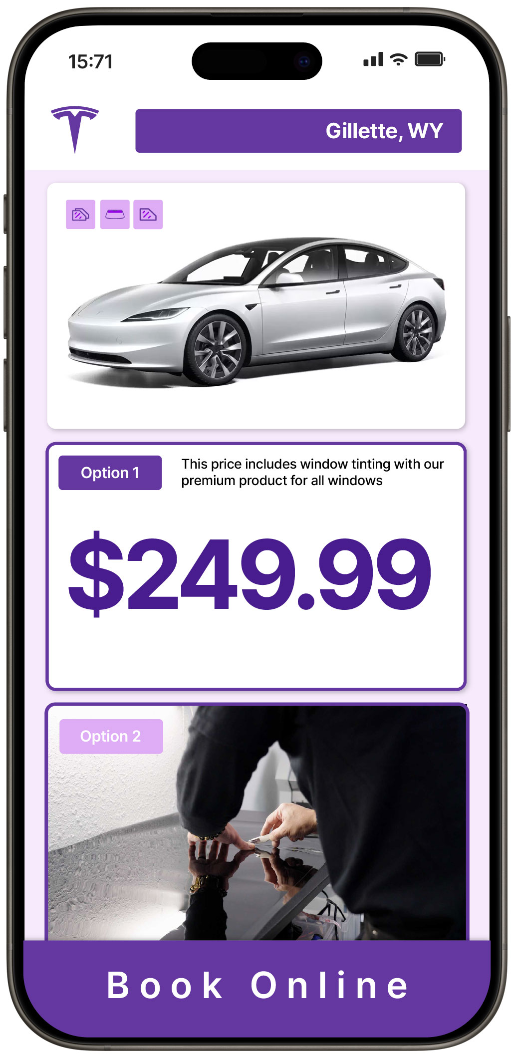 View Affordable Tesla Window Tinting Prices in Gillette, Wyoming