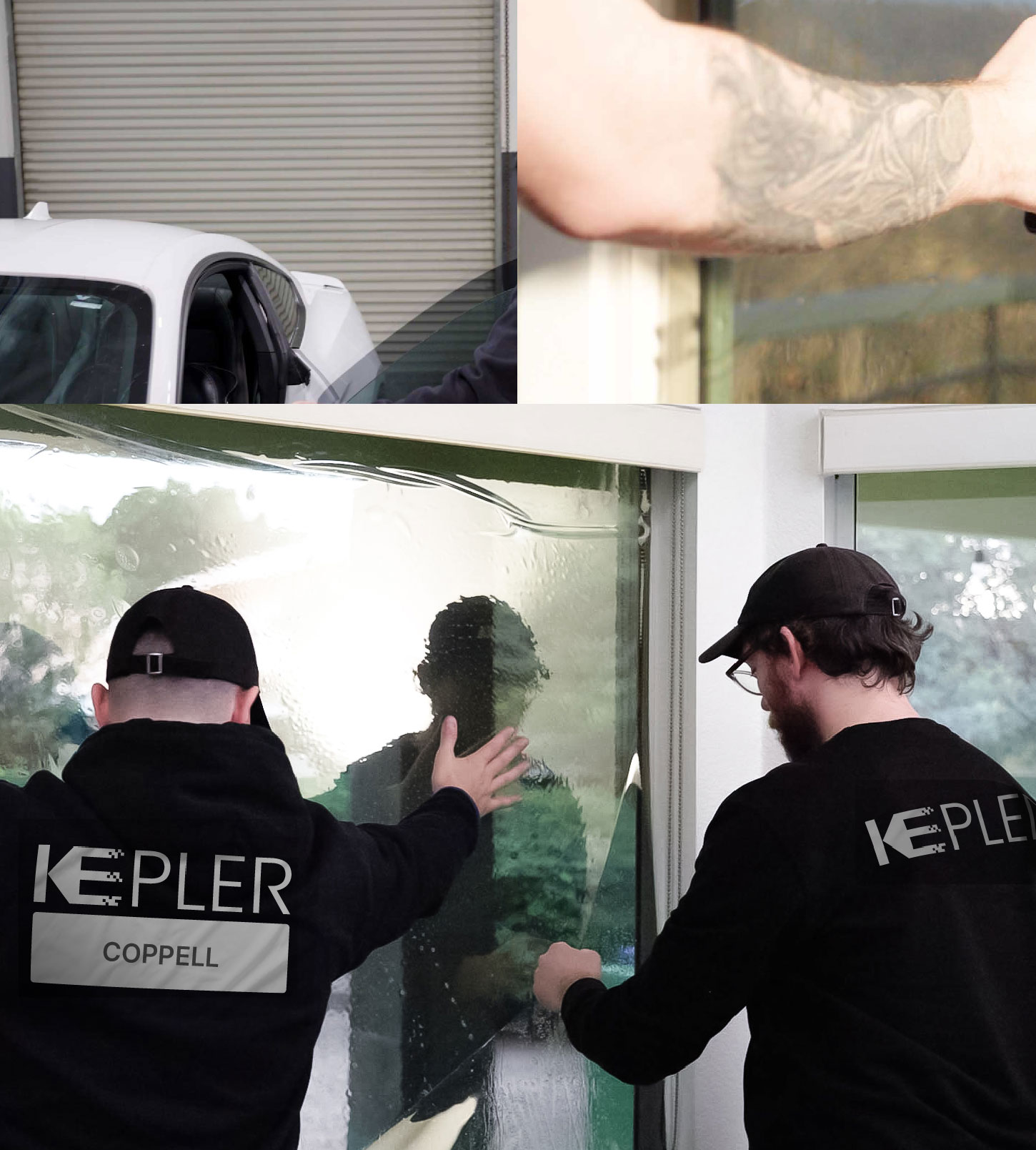 Expert Technician Installing Ceramic Window Tint to Home in Coppell