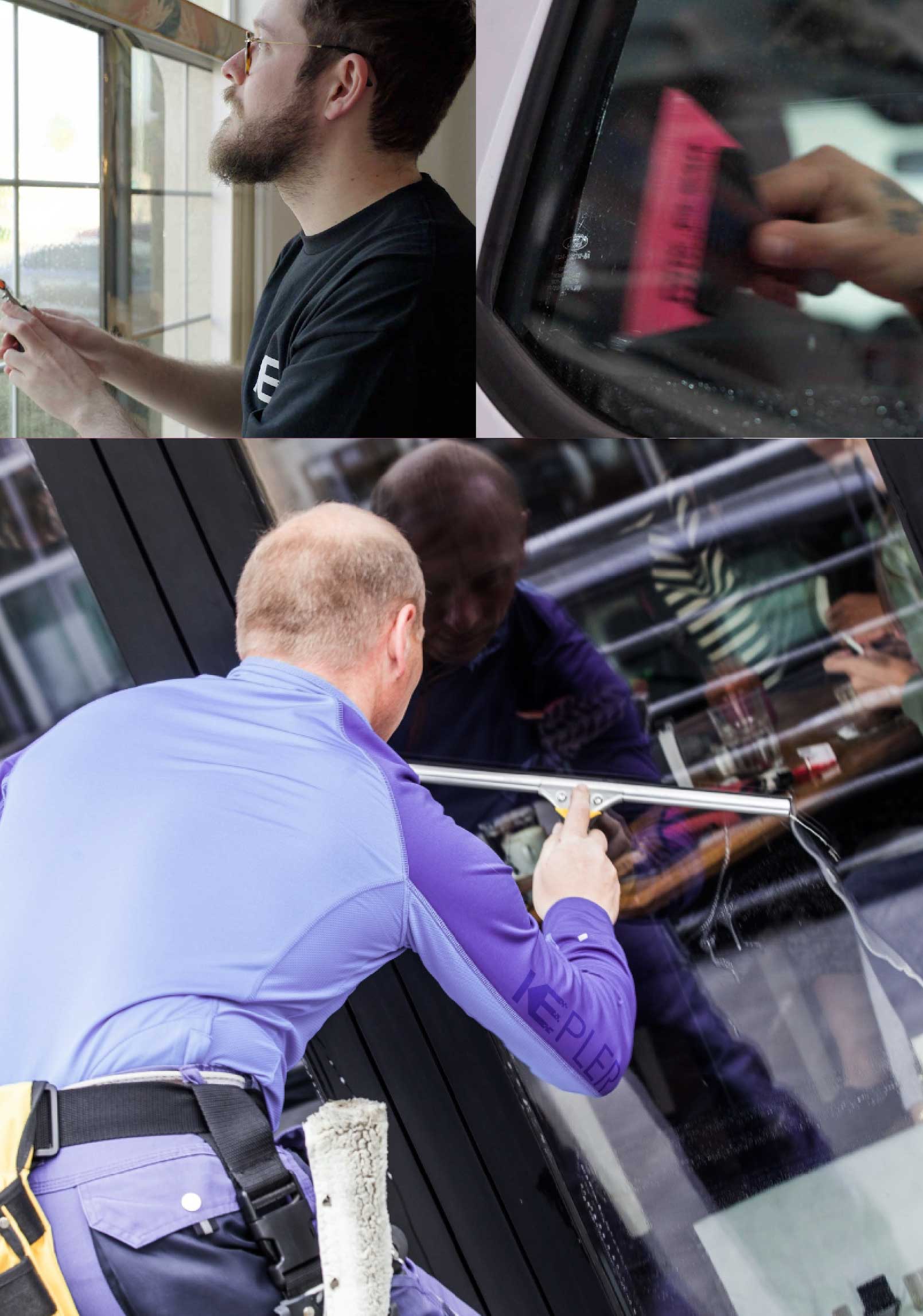 Kepler Professional Applying Anti-Graffiti Window Film to a Redding Shop Front