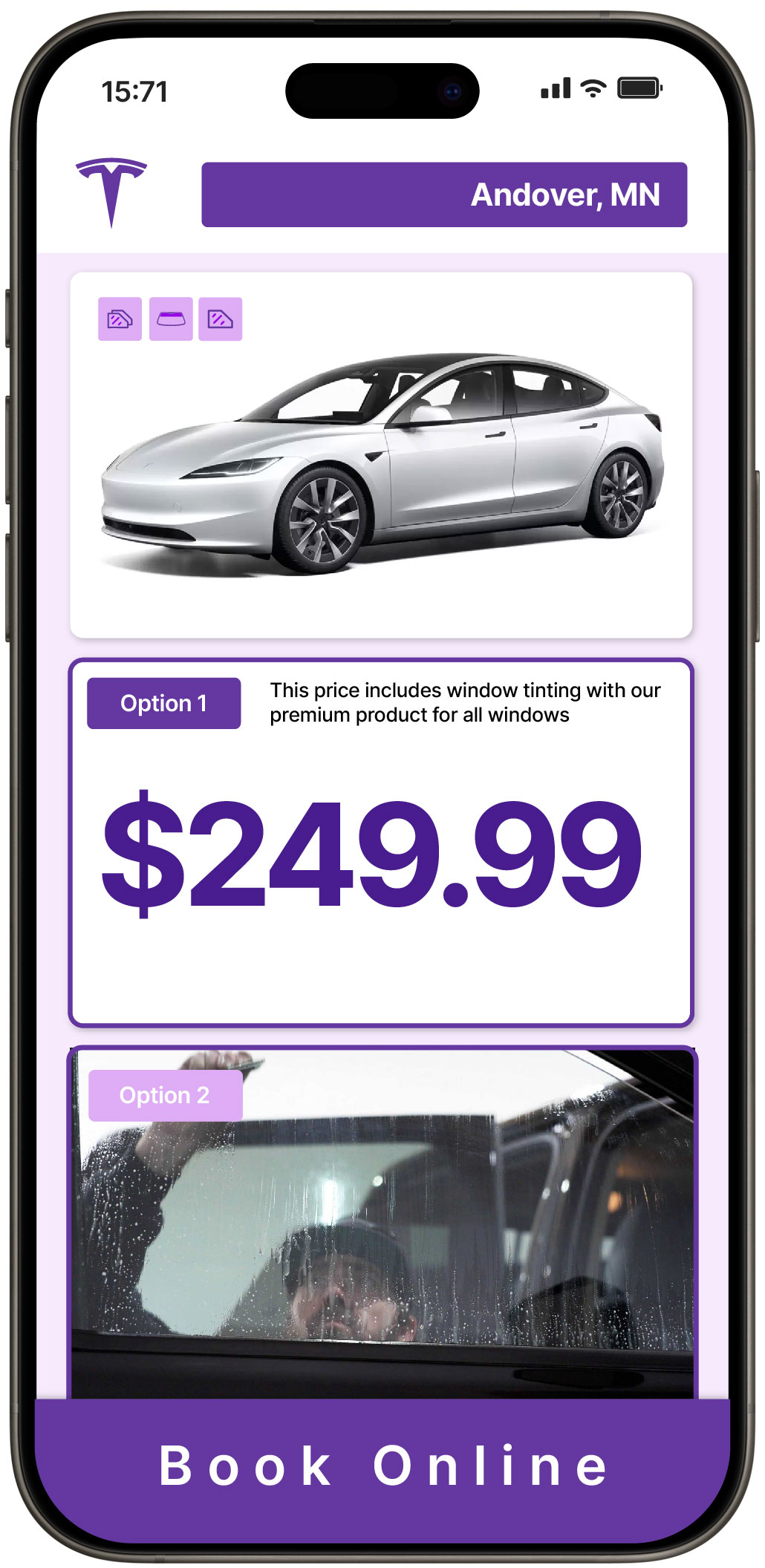 View Affordable Tesla Window Tinting Rates in Andover, Minnesota