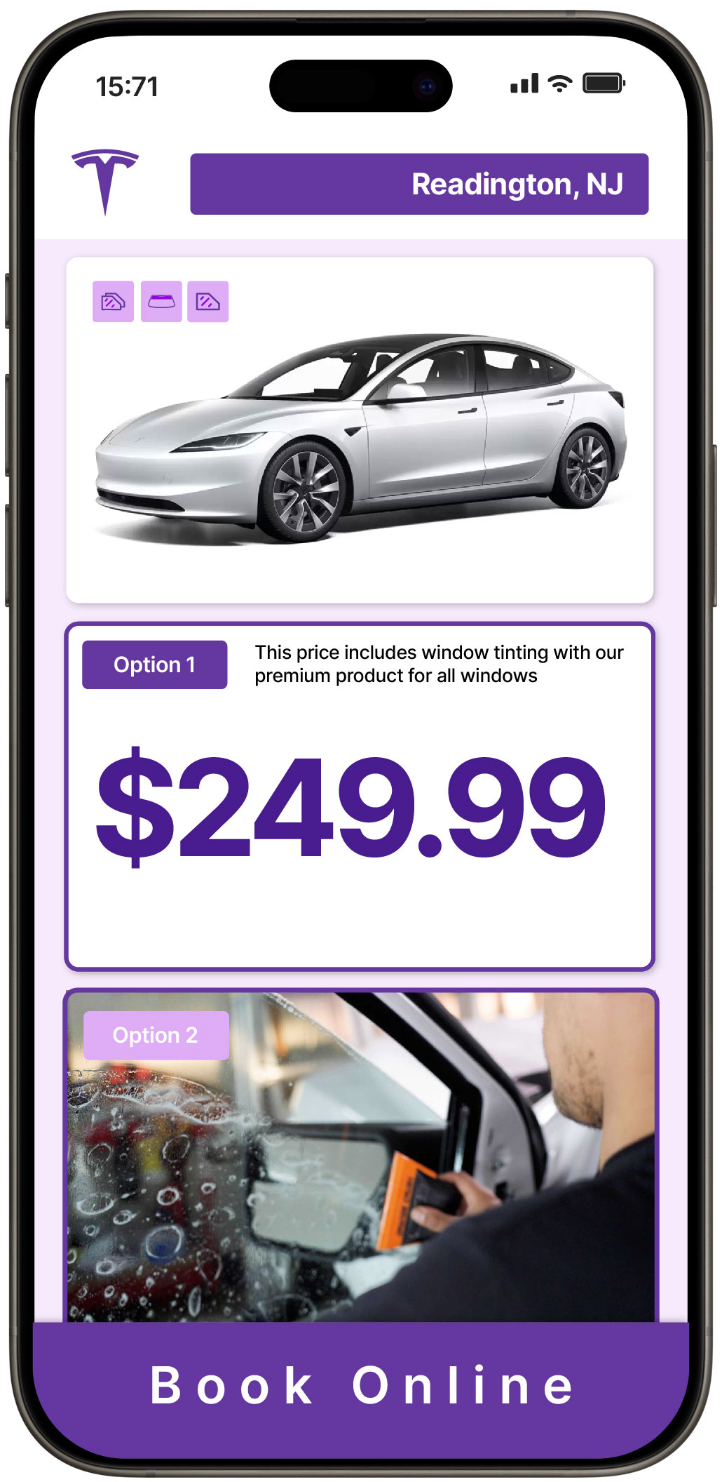 View Competitive Tesla Window Tinting Costs in Readington, New Jersey