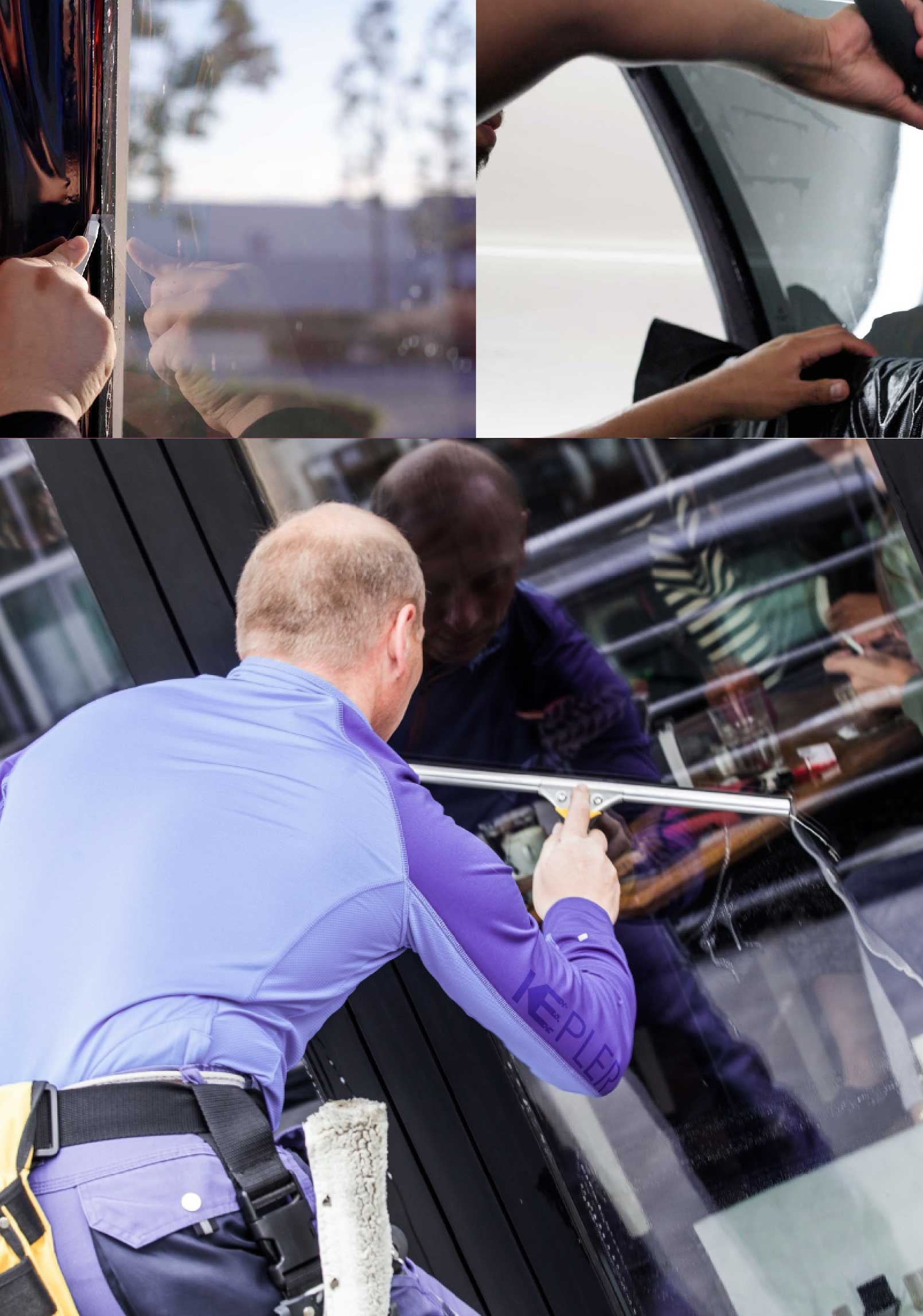 Kepler Professional Applying Anti-Graffiti Window Film to a Pleasantville Shop Front