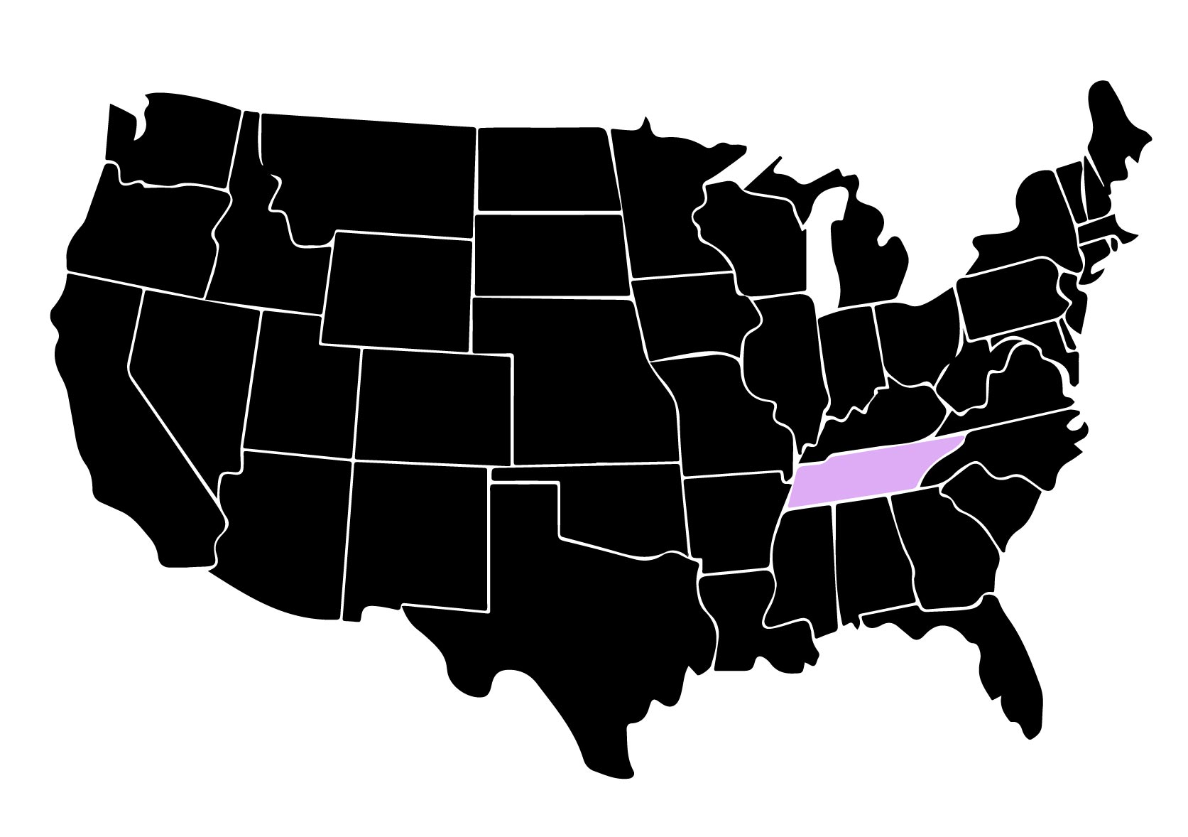 Map Showing Location of Kepler Window Tinters in Chattanooga, Tennessee with Purple Area on the State