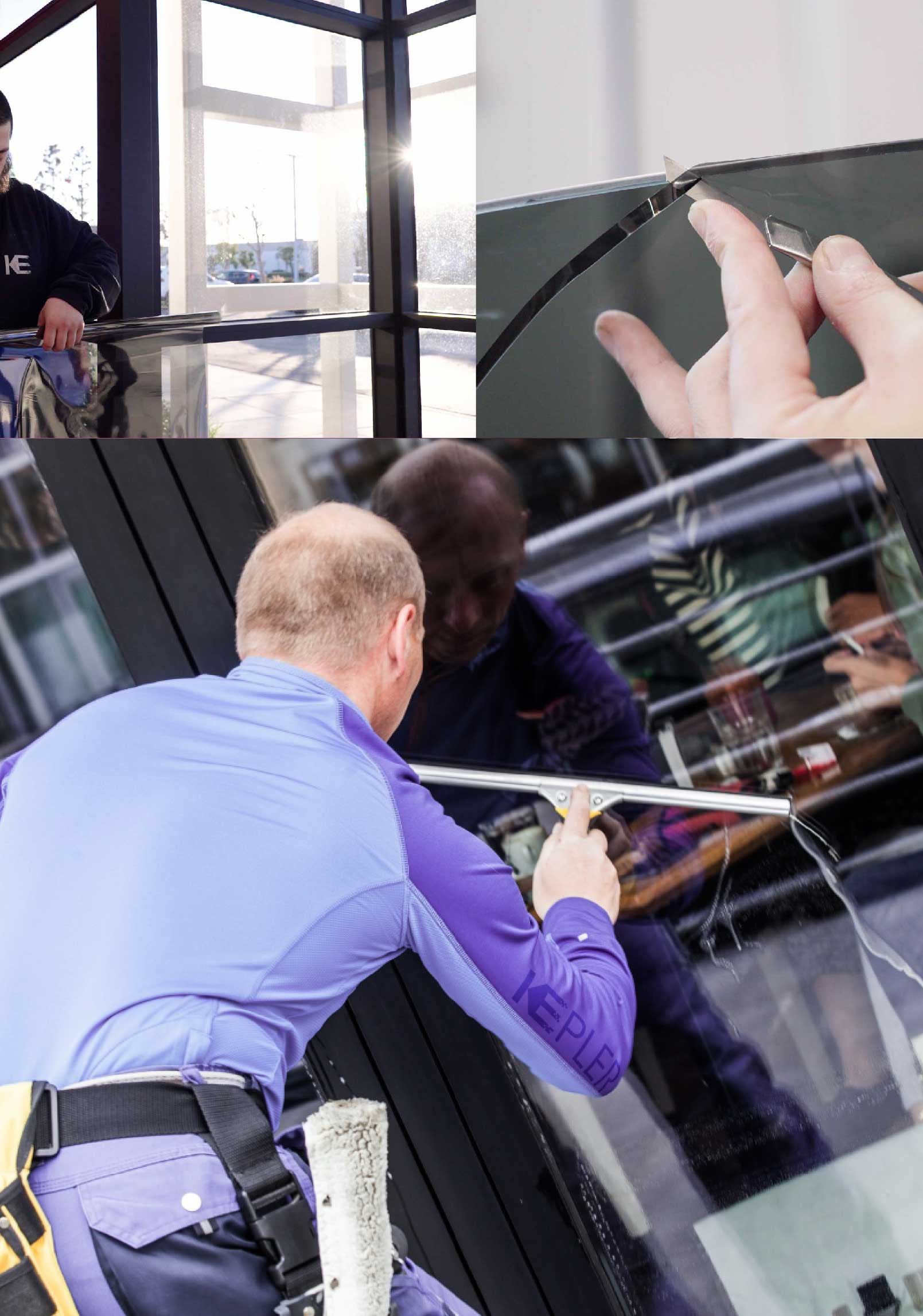Kepler Skilled Applying Anti-Graffiti Window Film to a Hartford Shop Front