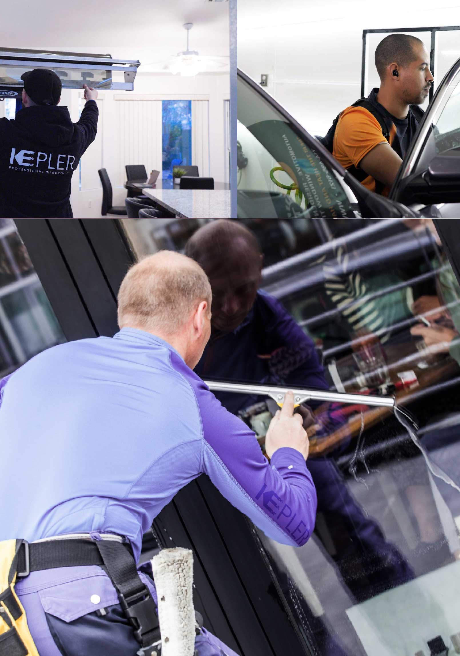 Kepler Professional Applying Anti-Graffiti Window Film to a Orem Shop Front