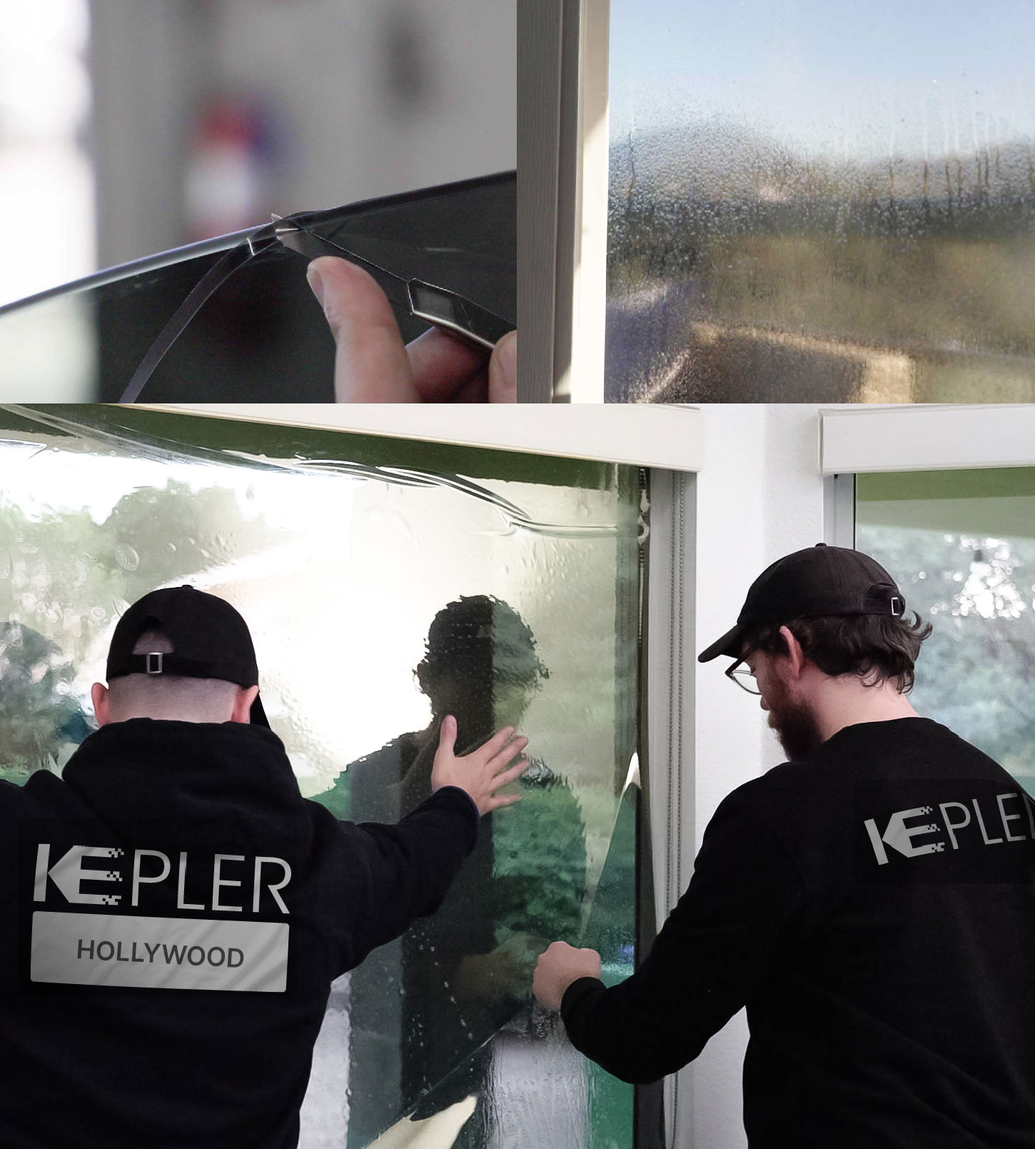 Kepler Technician Installing Advanced Window Tint to Home in Hollywood