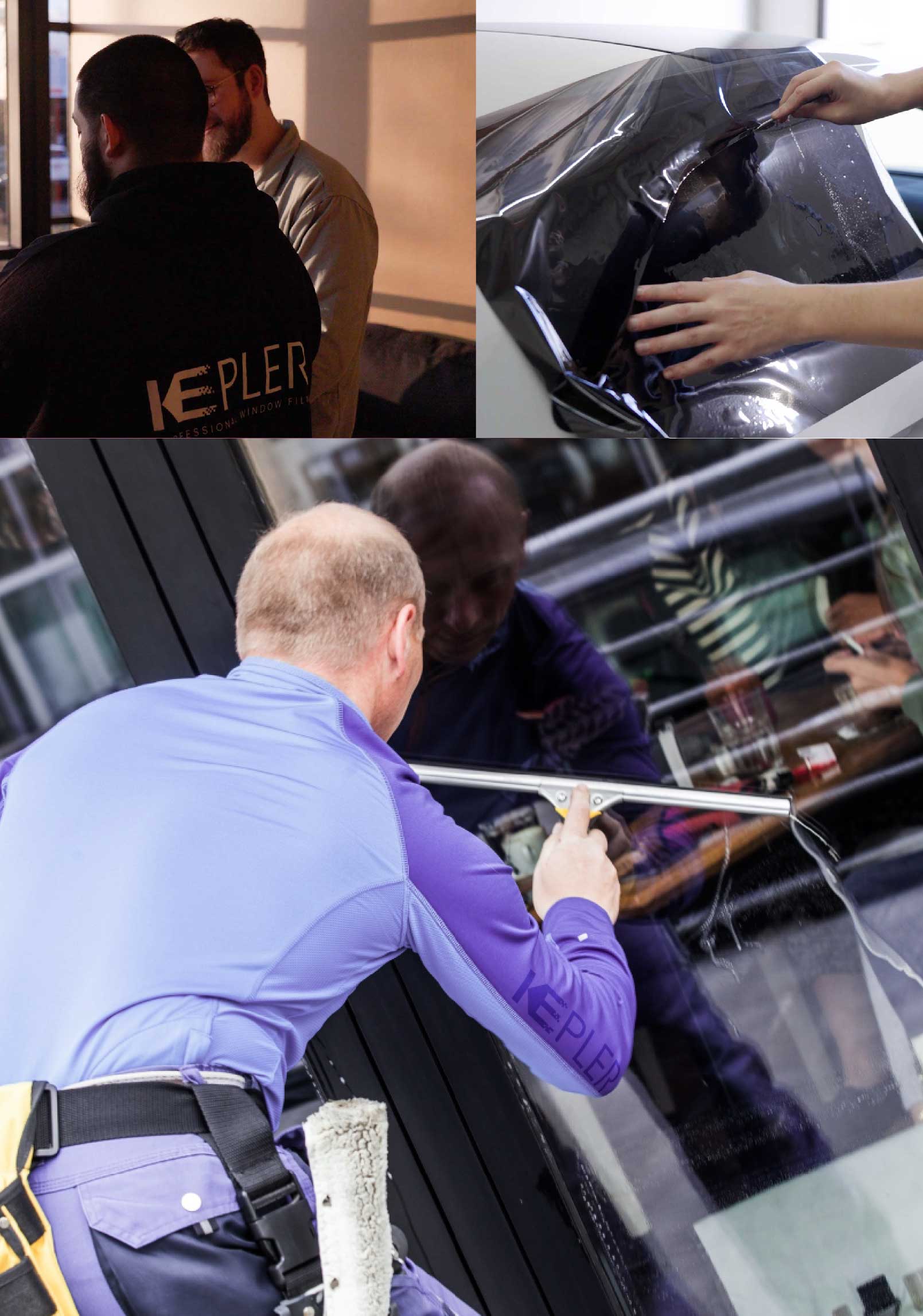 Kepler Skilled Applying Anti-Graffiti Window Film to a Antioch Shop Front