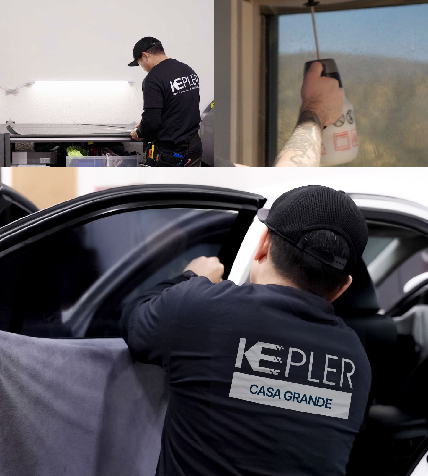 Automotive Window Tinting Expert Applying Film in Casa Grande, Arizona