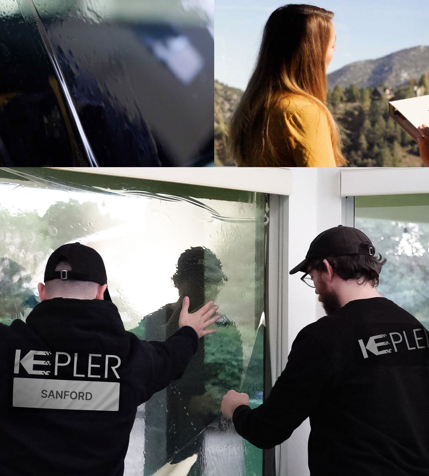 Expert Technician Installing High-tech Window Tint to Home in Sanford