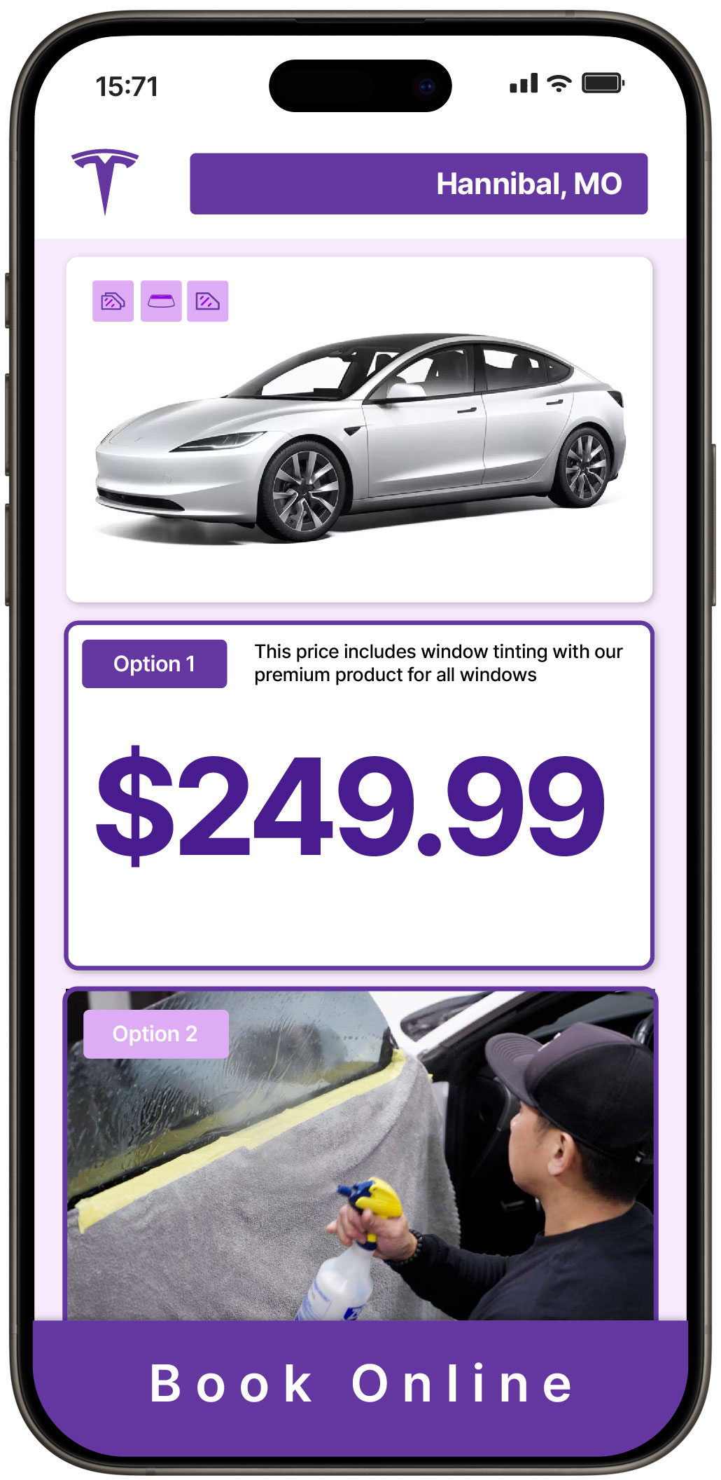 View Affordable Tesla Window Tinting Prices in Hannibal, Missouri