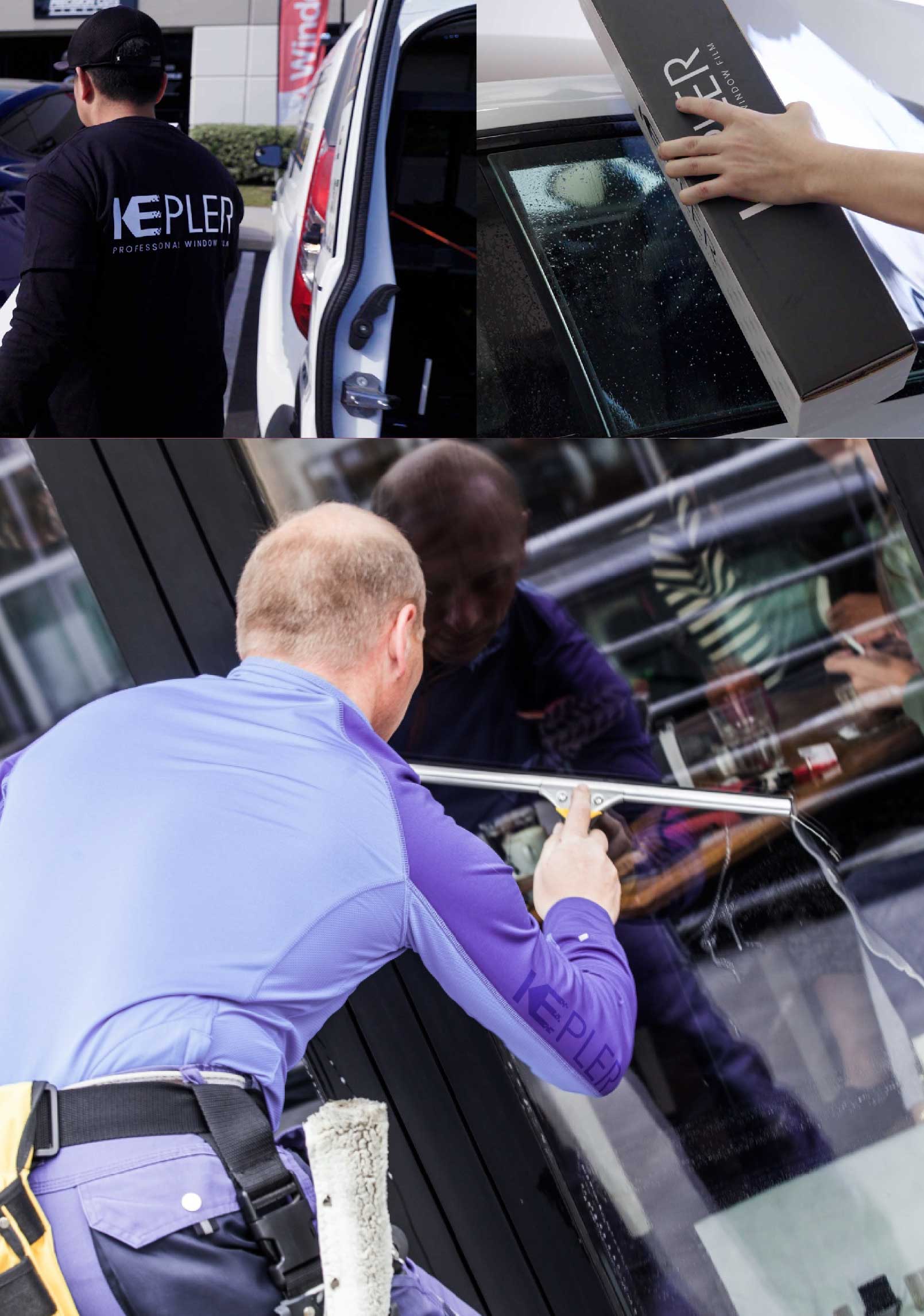 Kepler Professional Applying Anti-Graffiti Window Film to a Sheridan Shop Front