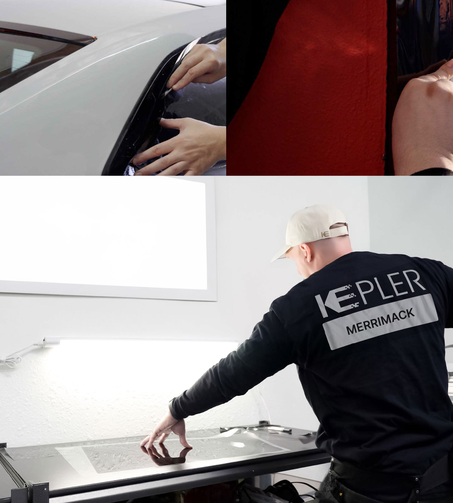 Window Tinting Specialist Cutting Film in Merrimack, New Hampshire