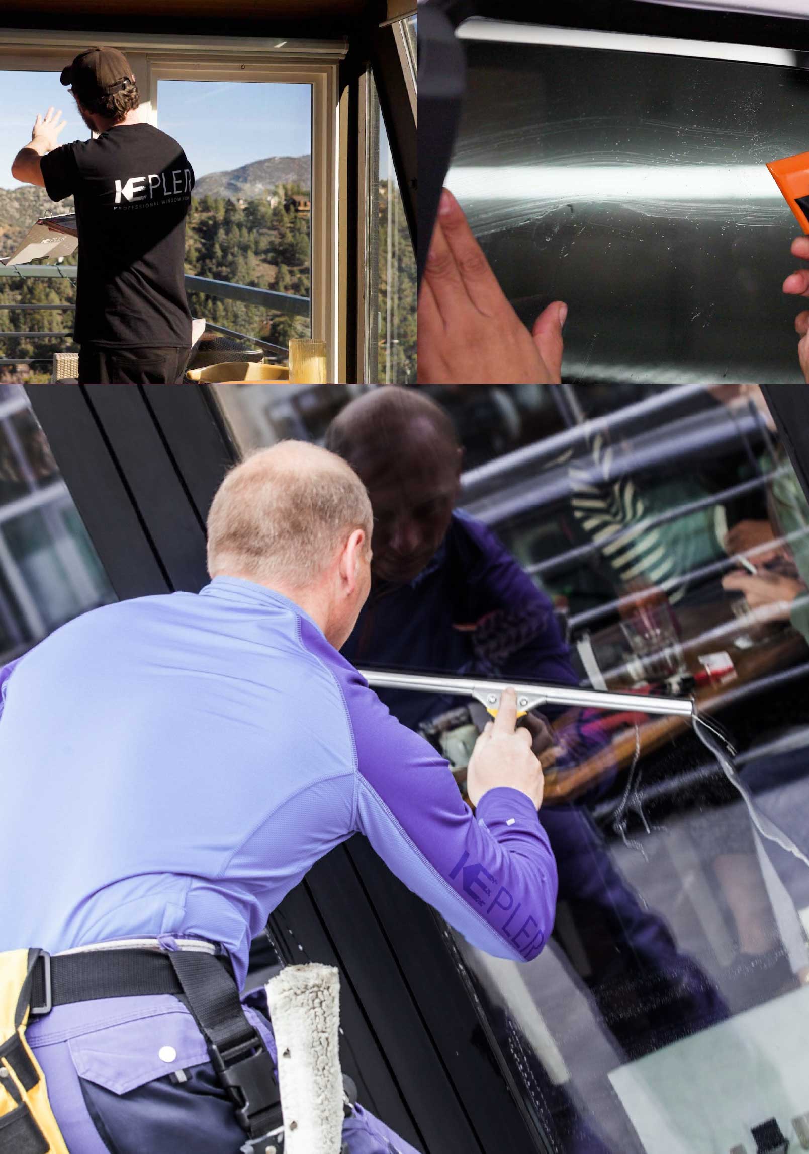 Kepler Skilled Applying Anti-Graffiti Window Film to a Detroit Shop Front