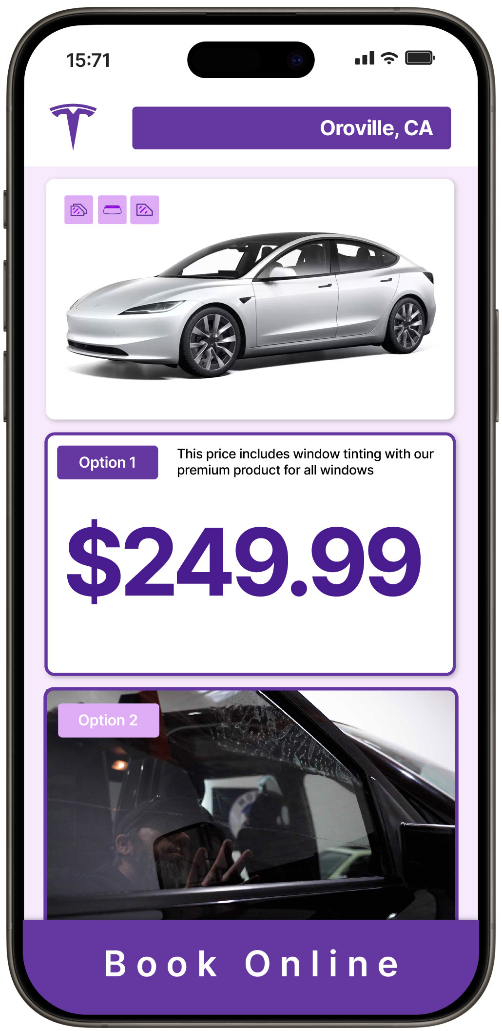 View Reasonable Tesla Window Tinting Costs in Oroville, California