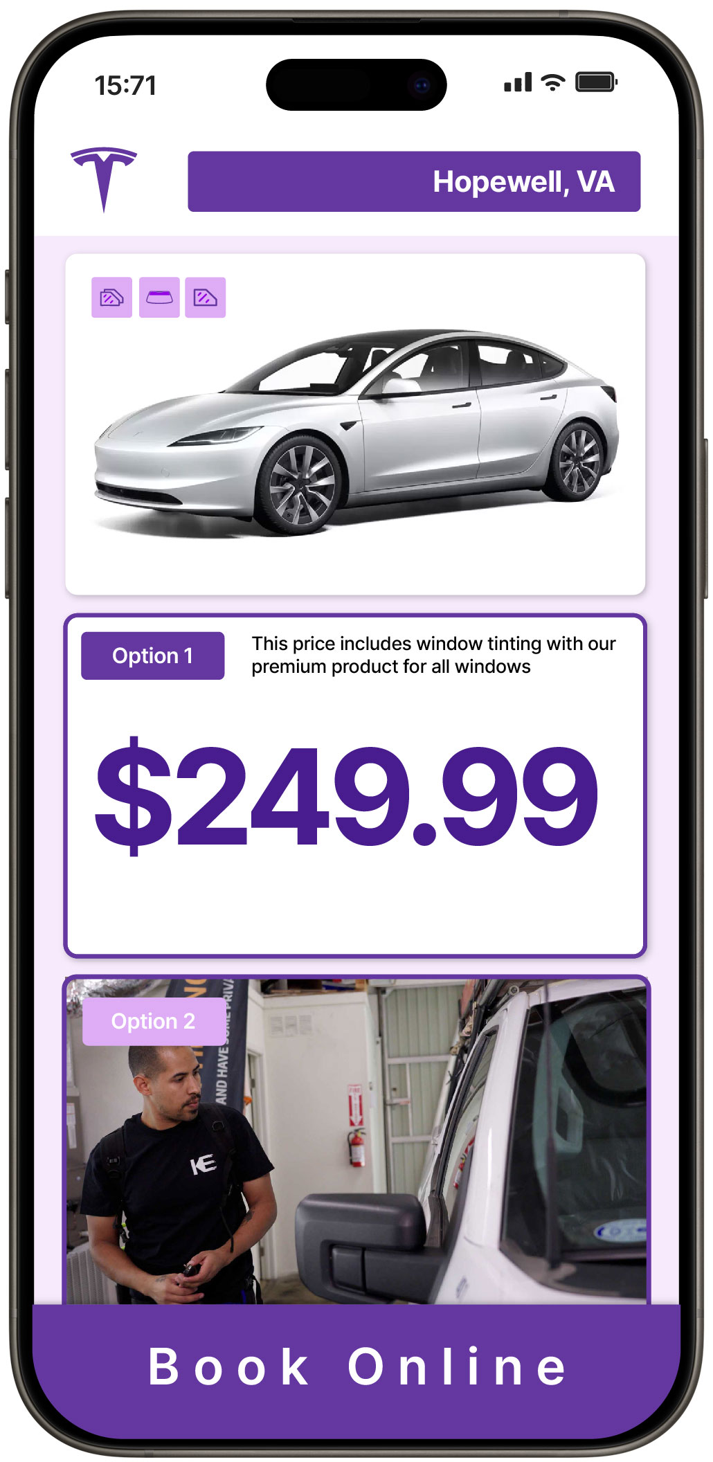 View Competitive Tesla Window Tinting Prices in Leesburg, Virginia