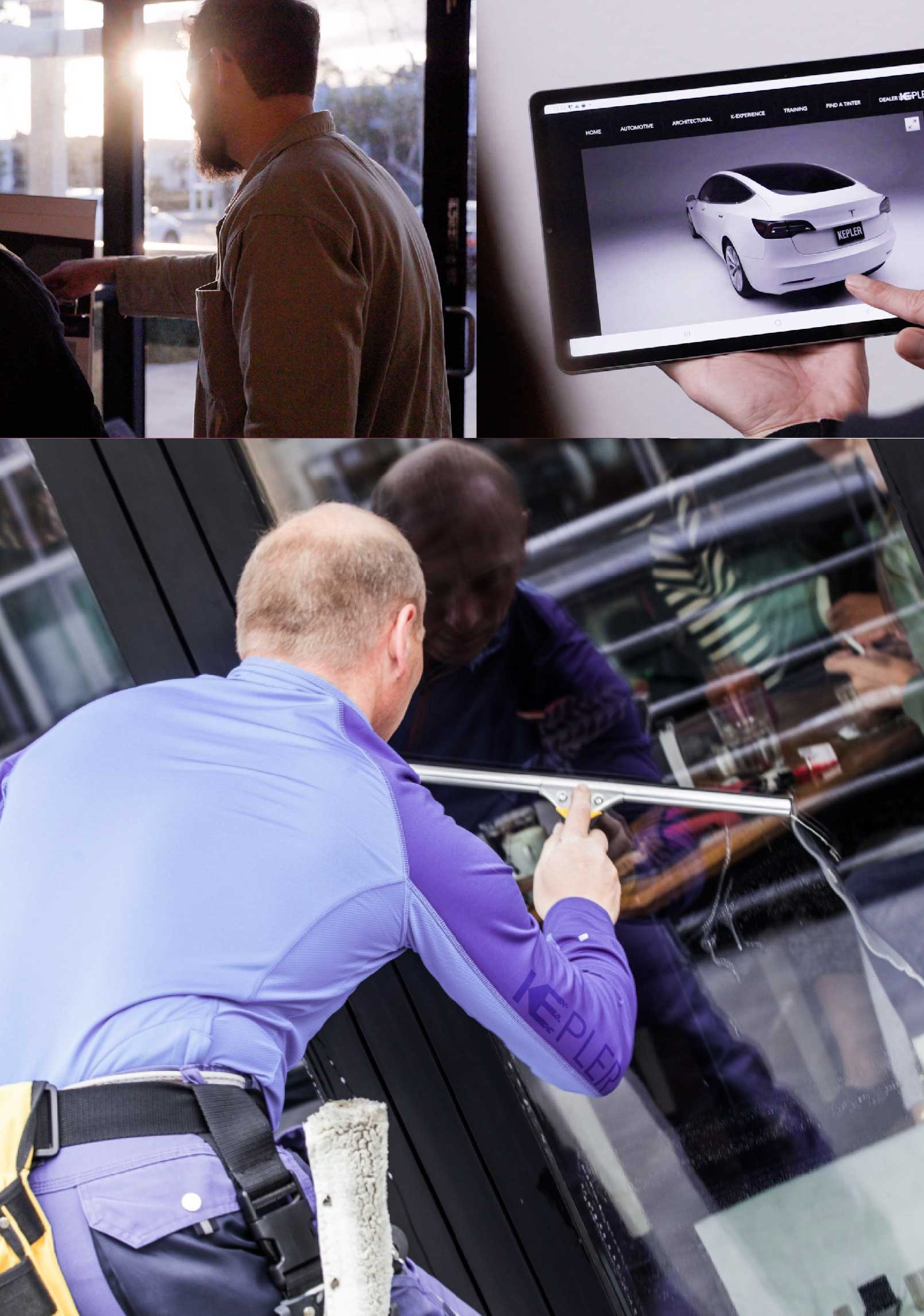 Kepler Professional Applying Anti-Graffiti Window Film to a Siloam Springs Shop Front